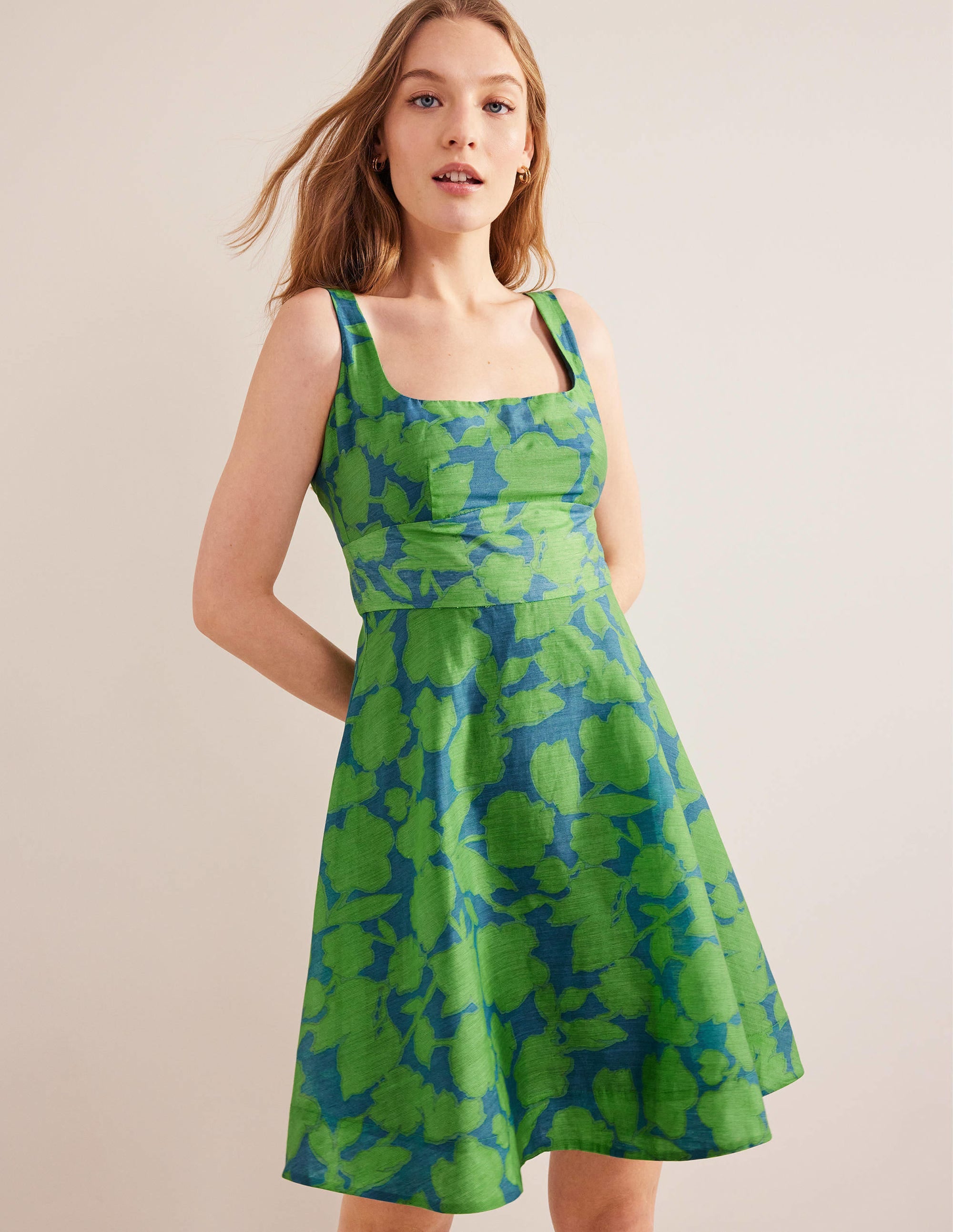 Organza Mini Dress-Jasmine Green, Windsor Bloom - Image 5