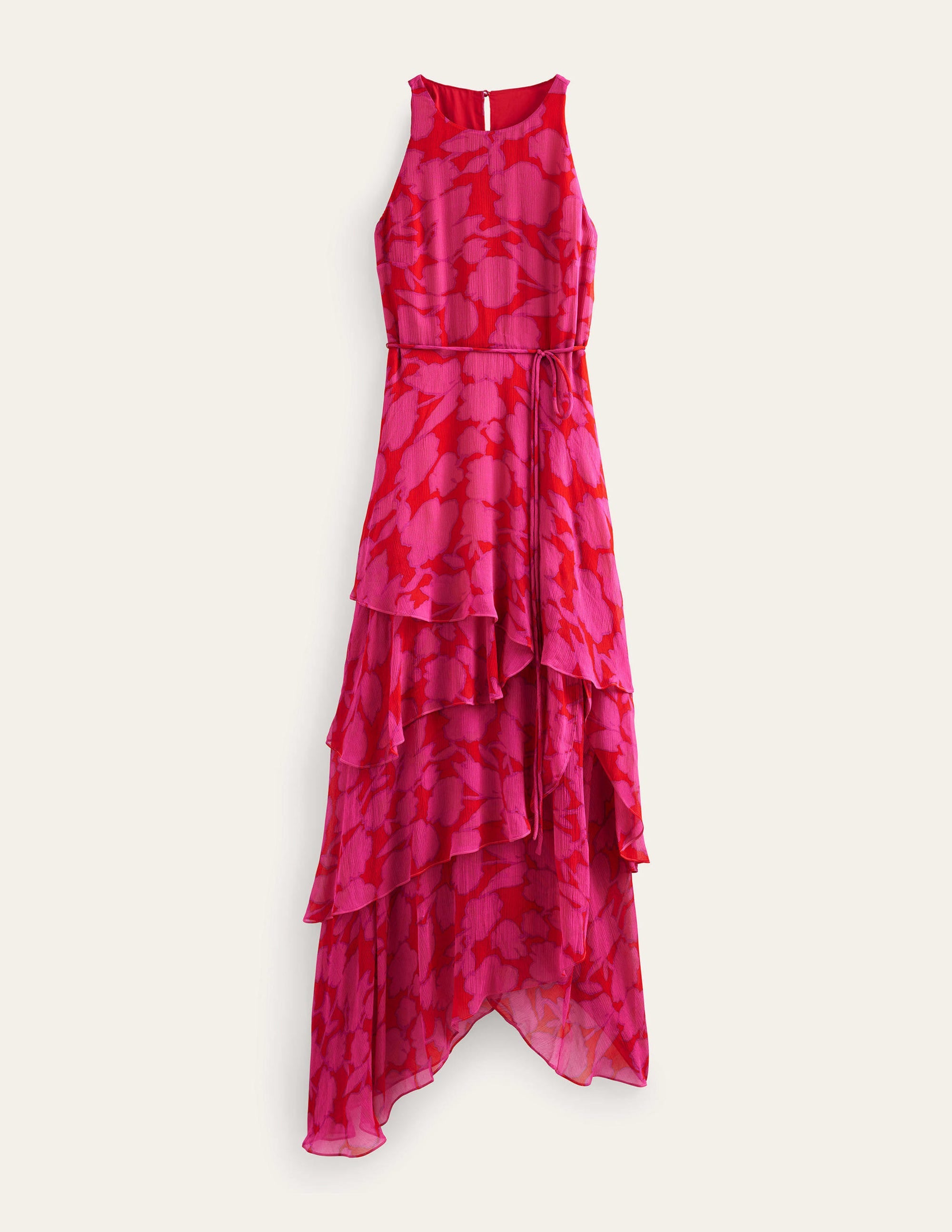 Sleeveless Tiered Maxi Dress-Shocking Pink, Windsor Bloom - Image 6