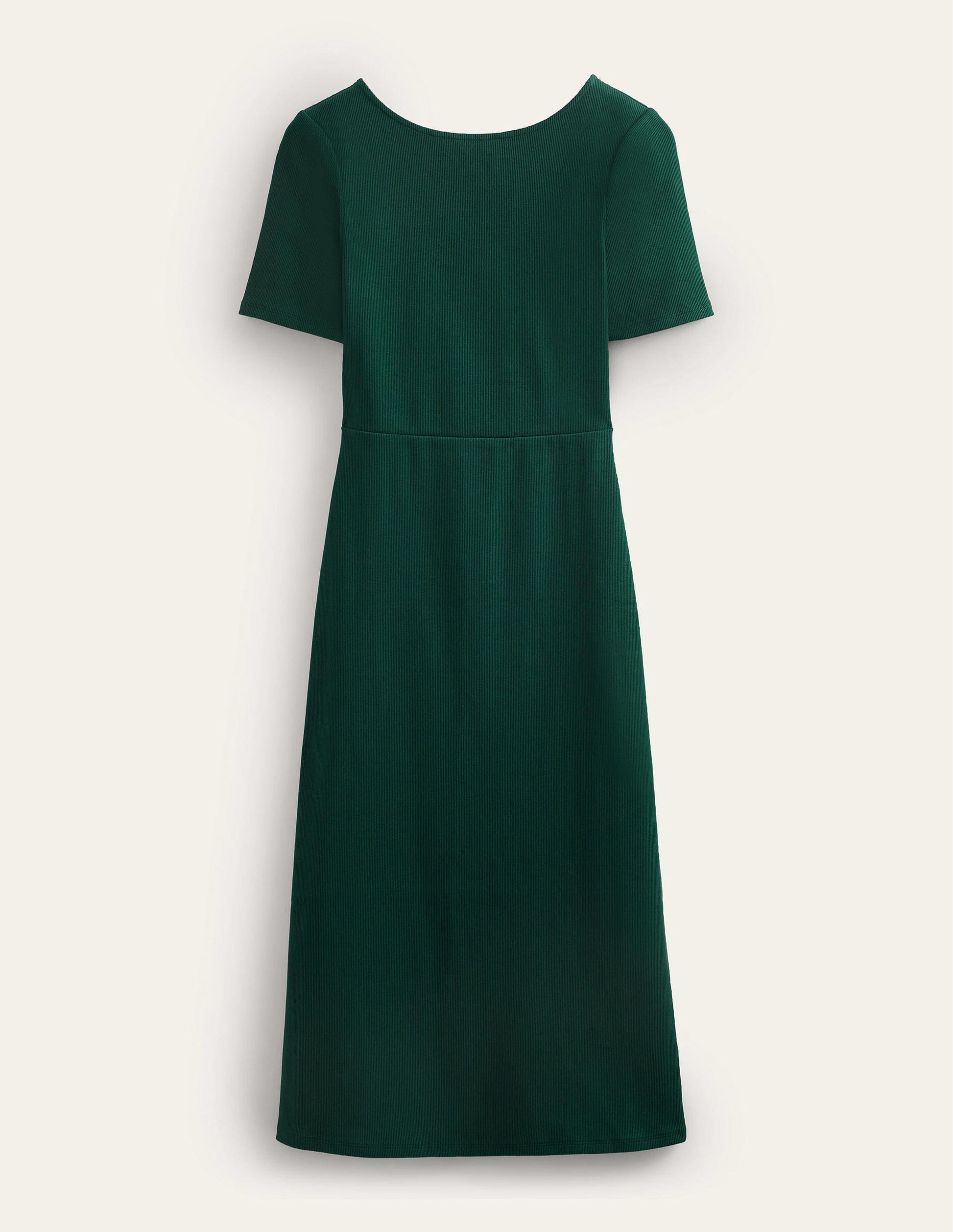 Cut Out Rib Jersey Midi Dress-Emerald Night-5