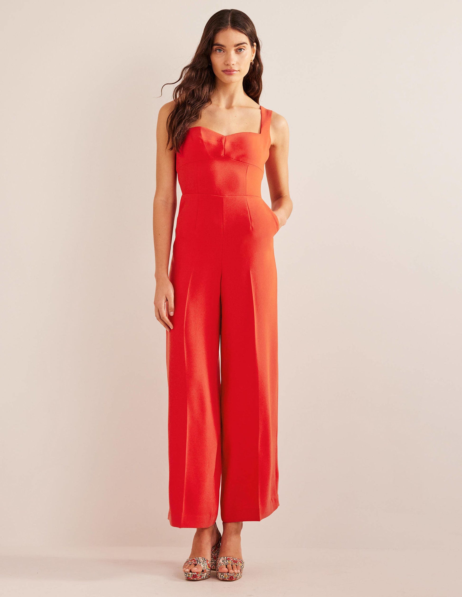 Sweetheart Wideleg Jumpsuit-Vermillion-4