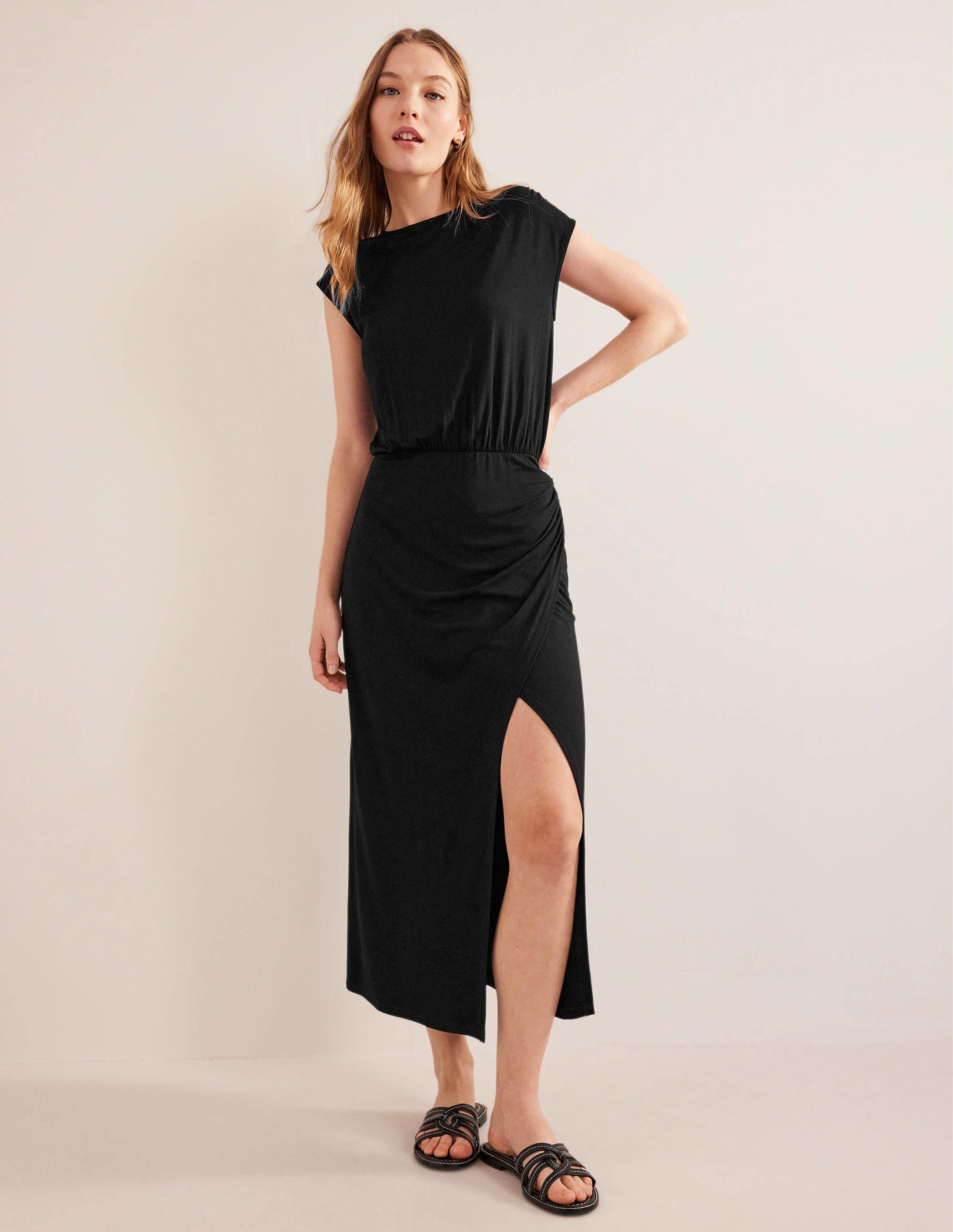 Column Jersey Maxi Dress-Black - Image 1