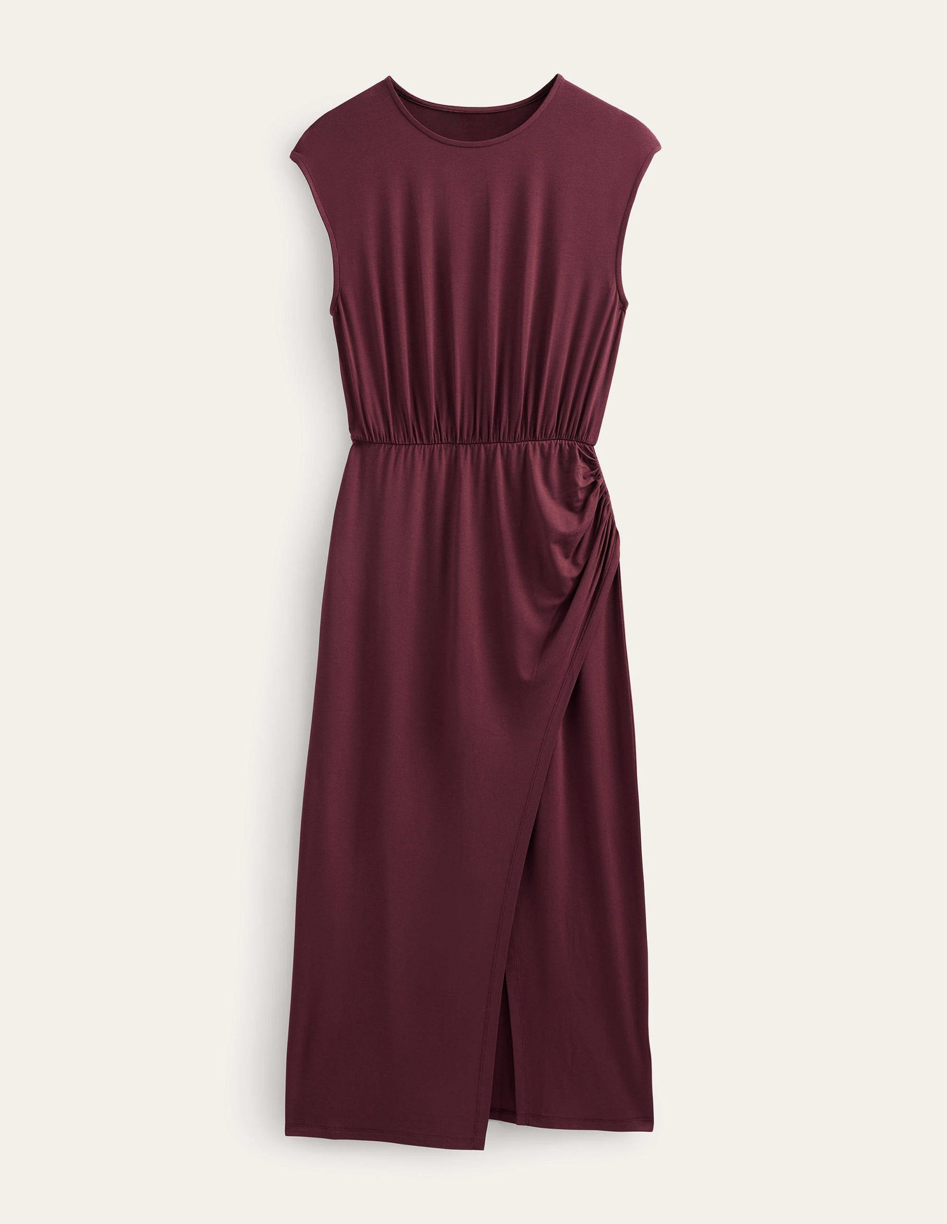 Column Jersey Maxi Dress-Dark Burgundy-5