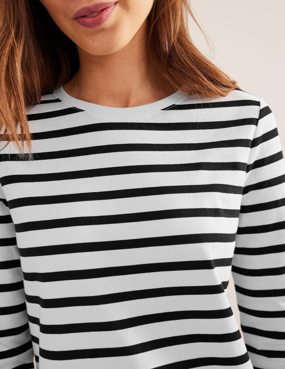 Jersey Mini T-Shirt Dress-Ivory and Black Stripe-2