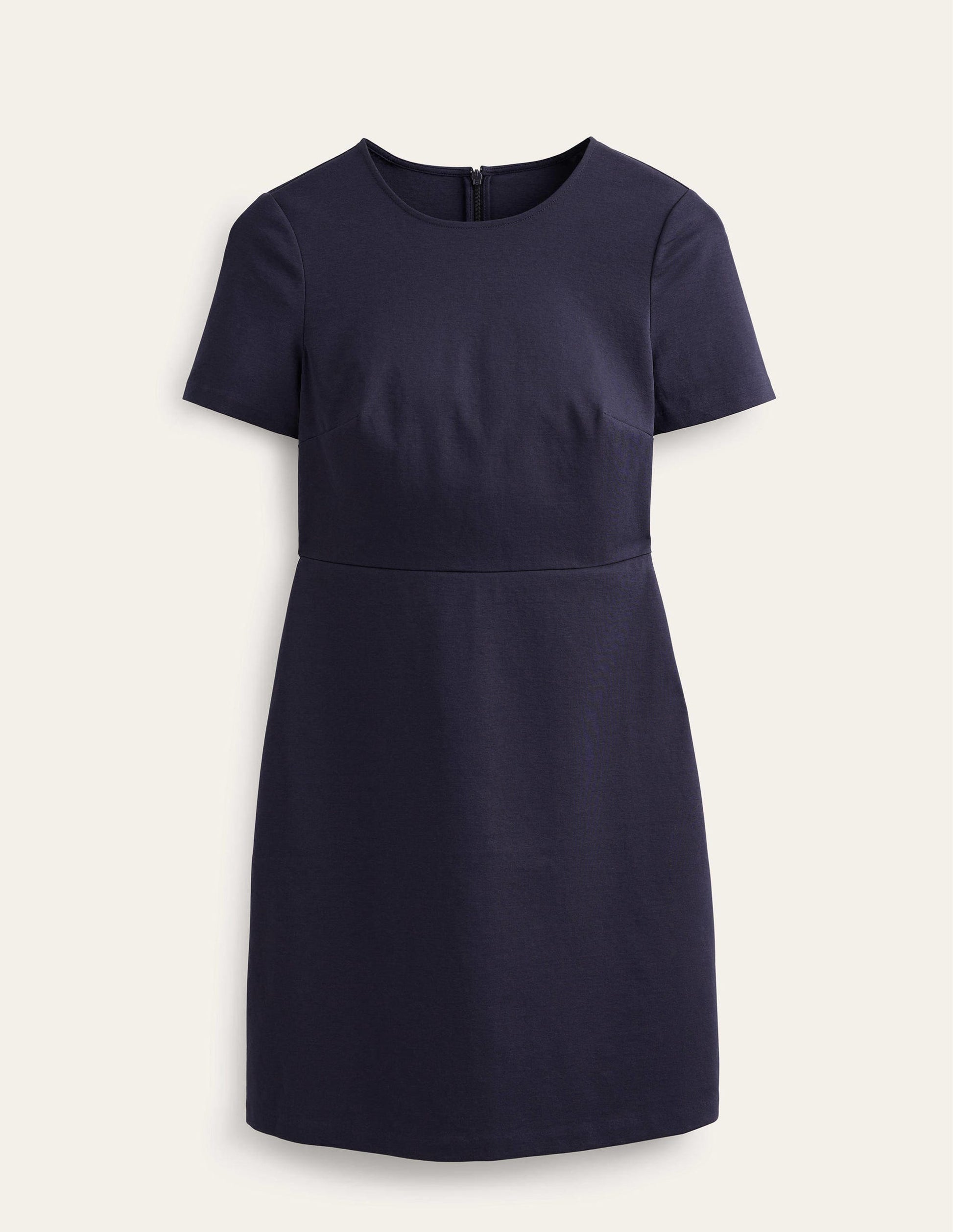 Jersey Mini Shift Dress-Navy-5