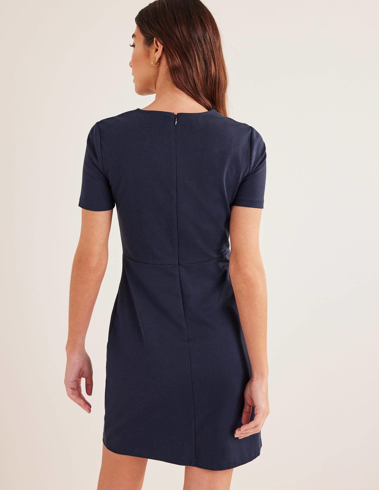 Jersey Mini Shift Dress-Navy