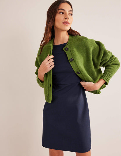 Jersey Mini Shift Dress-Navy-4