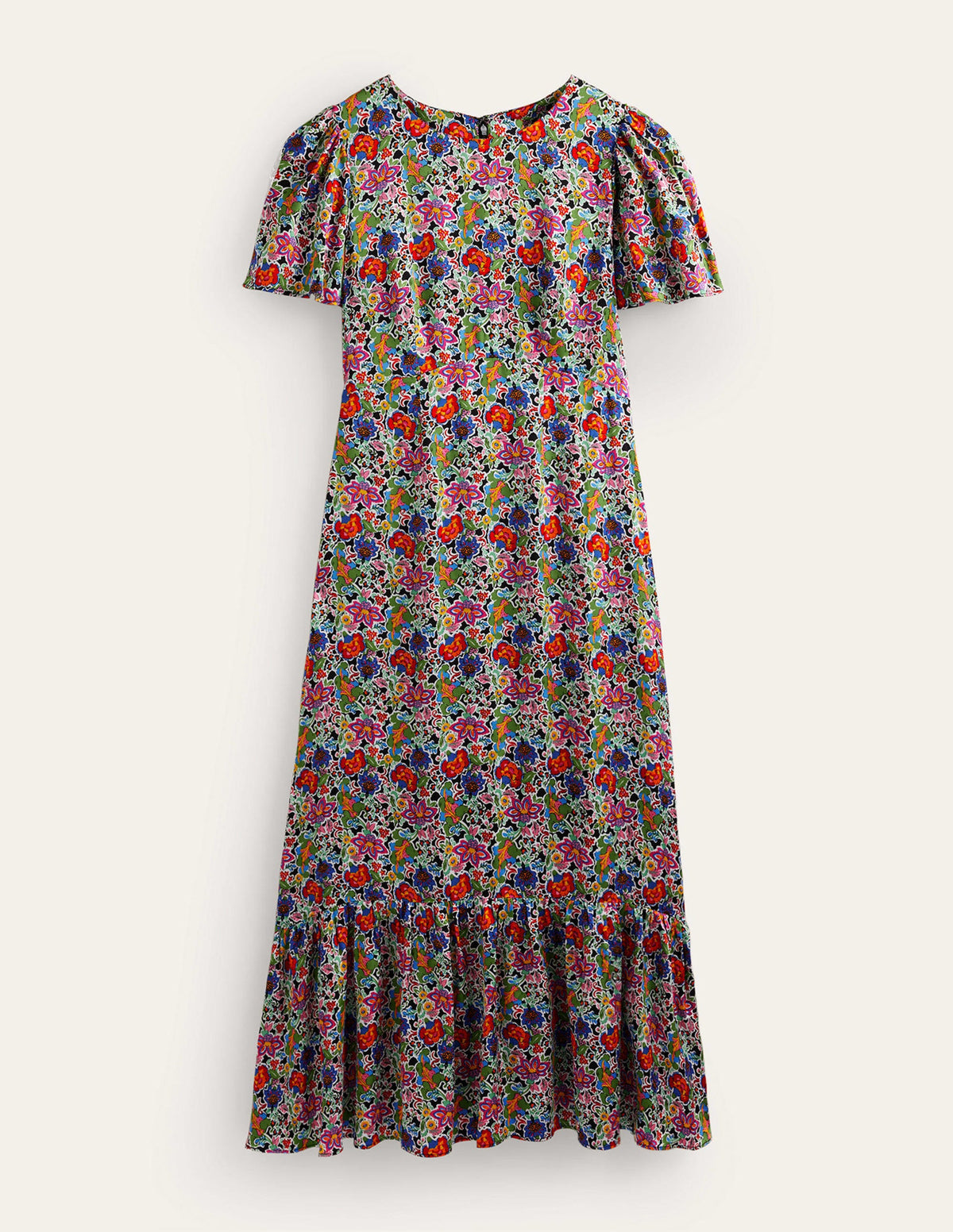 Tiered Flutter Tea Dress-Multi, Carnation Garden-6