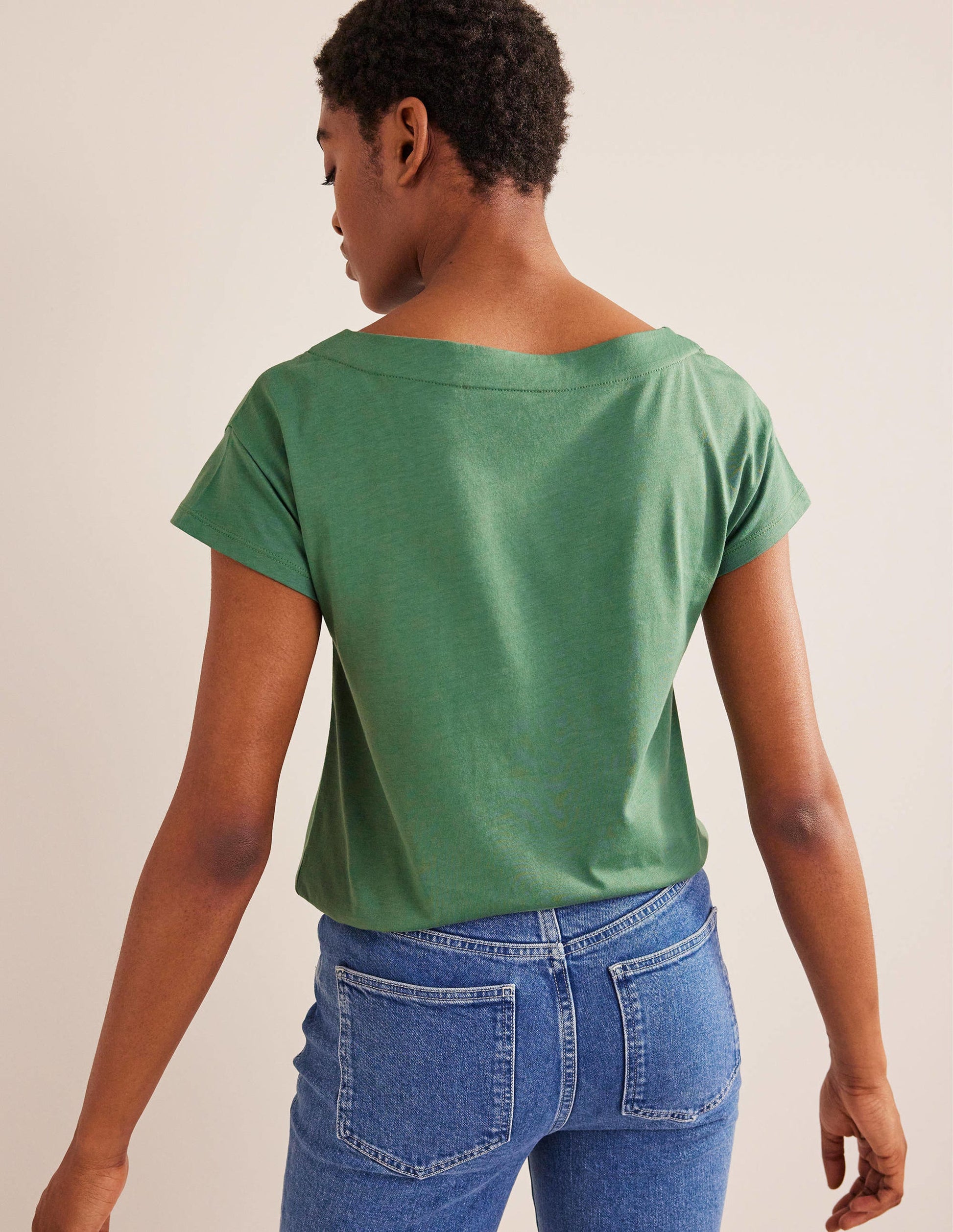 Supersoft Boat Neck T-Shirt-Broad Bean-3