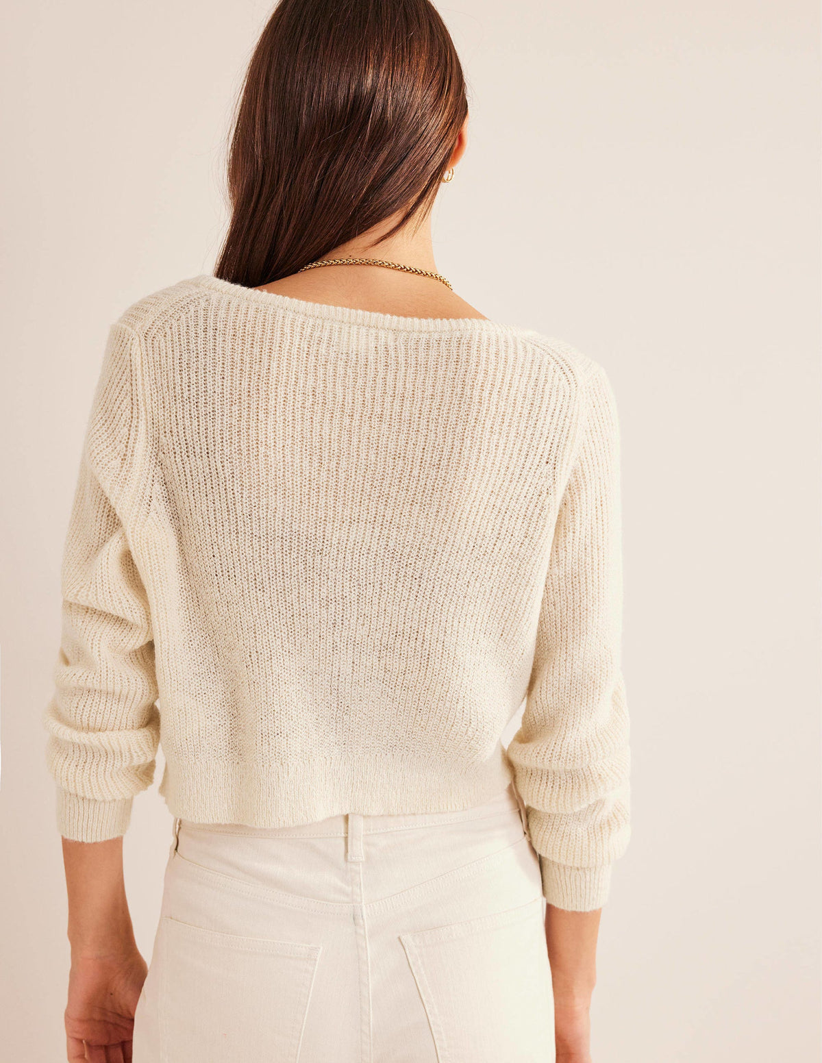 Cropped Fluffy Cardigan-Warm Ivory-3
