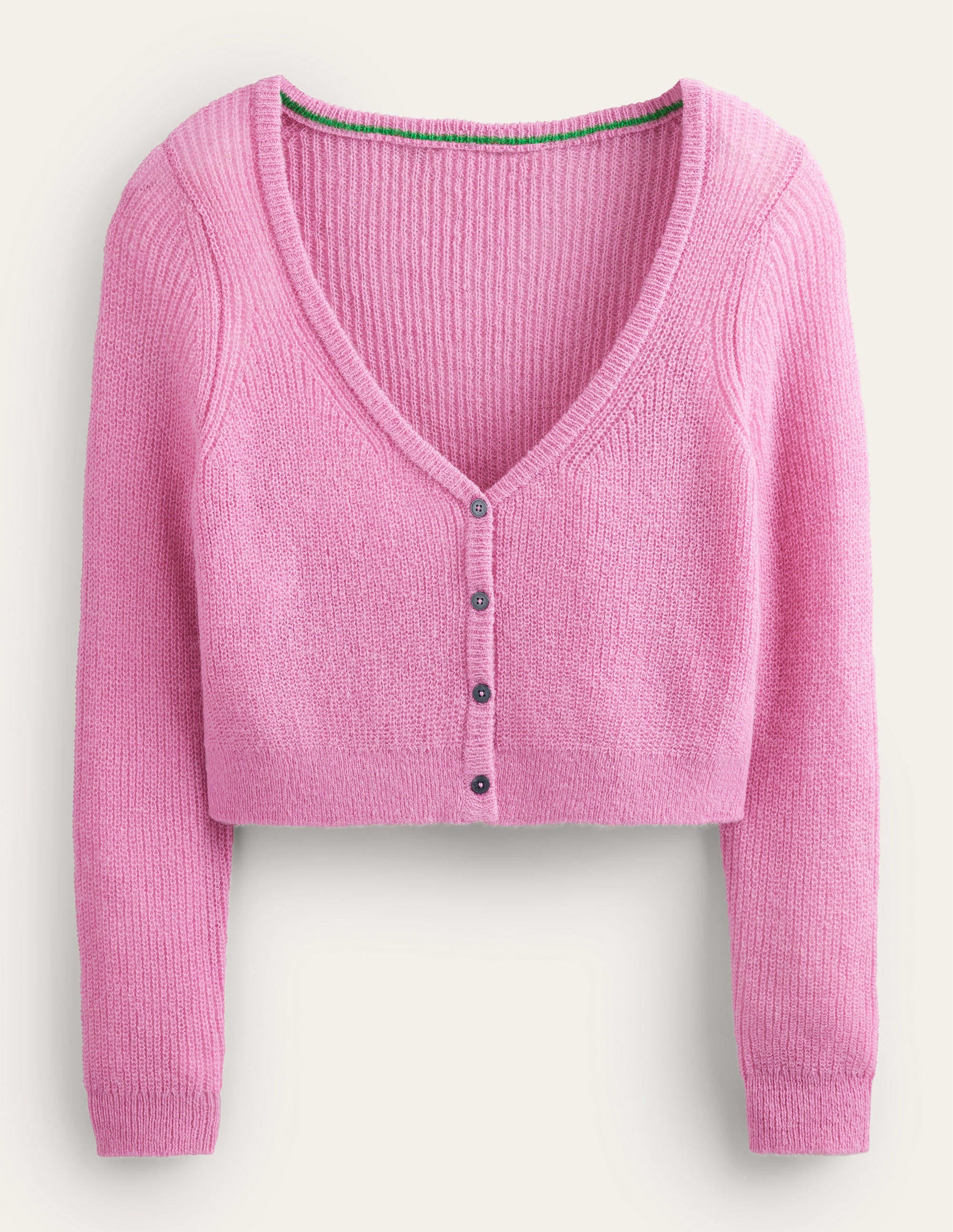 Cropped Fluffy Cardigan-Lavender Rose - Image 5