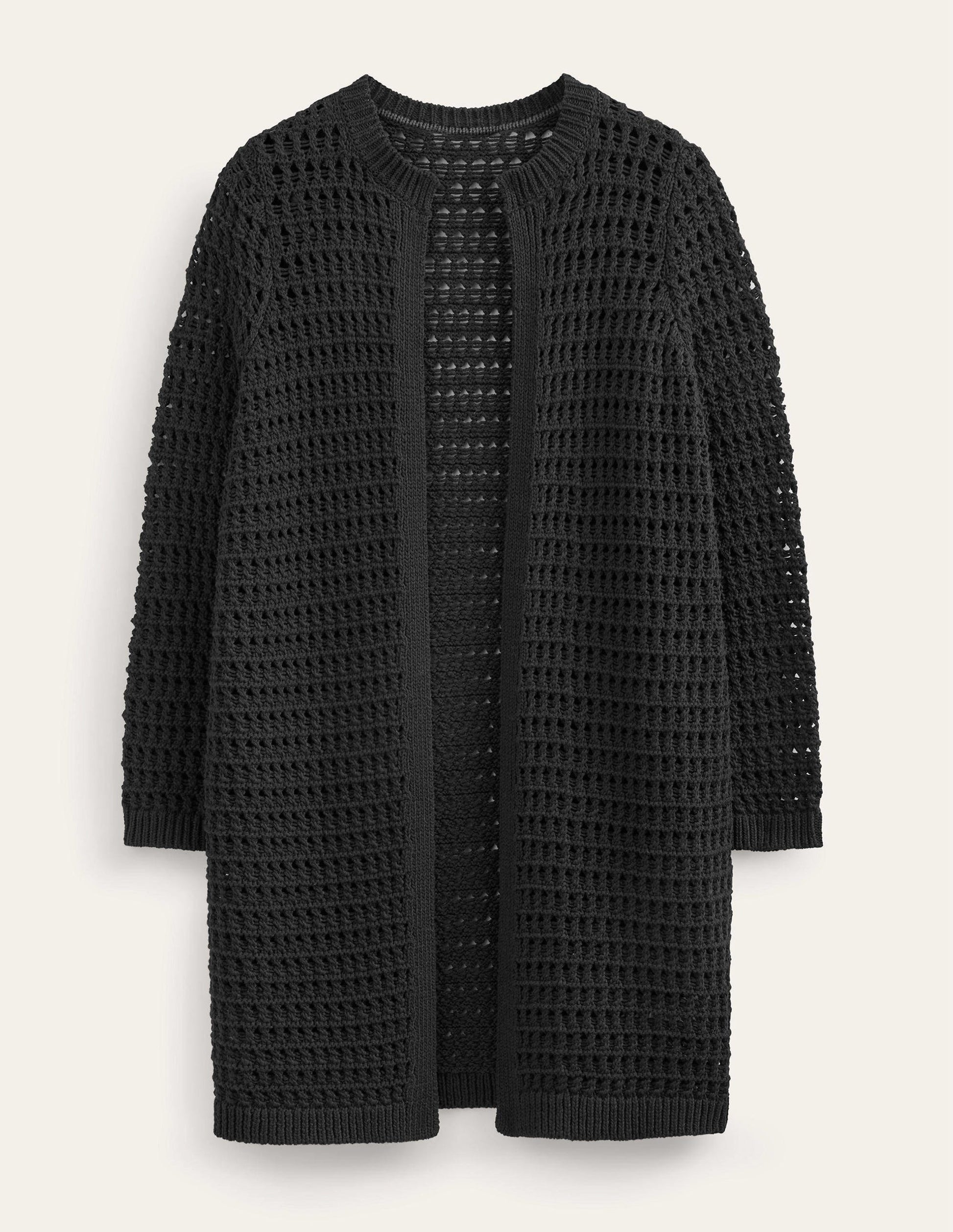 Crochet Coatigan-Black-5