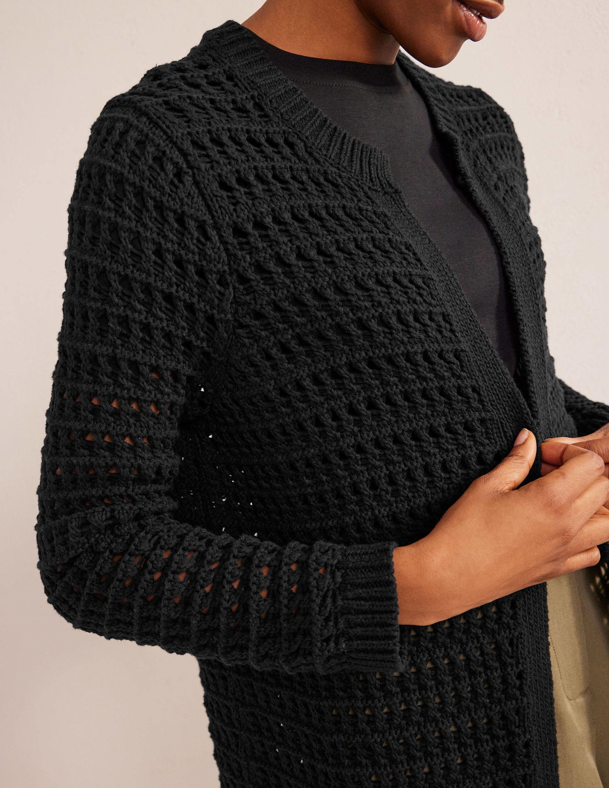 Crochet Coatigan-Black-2