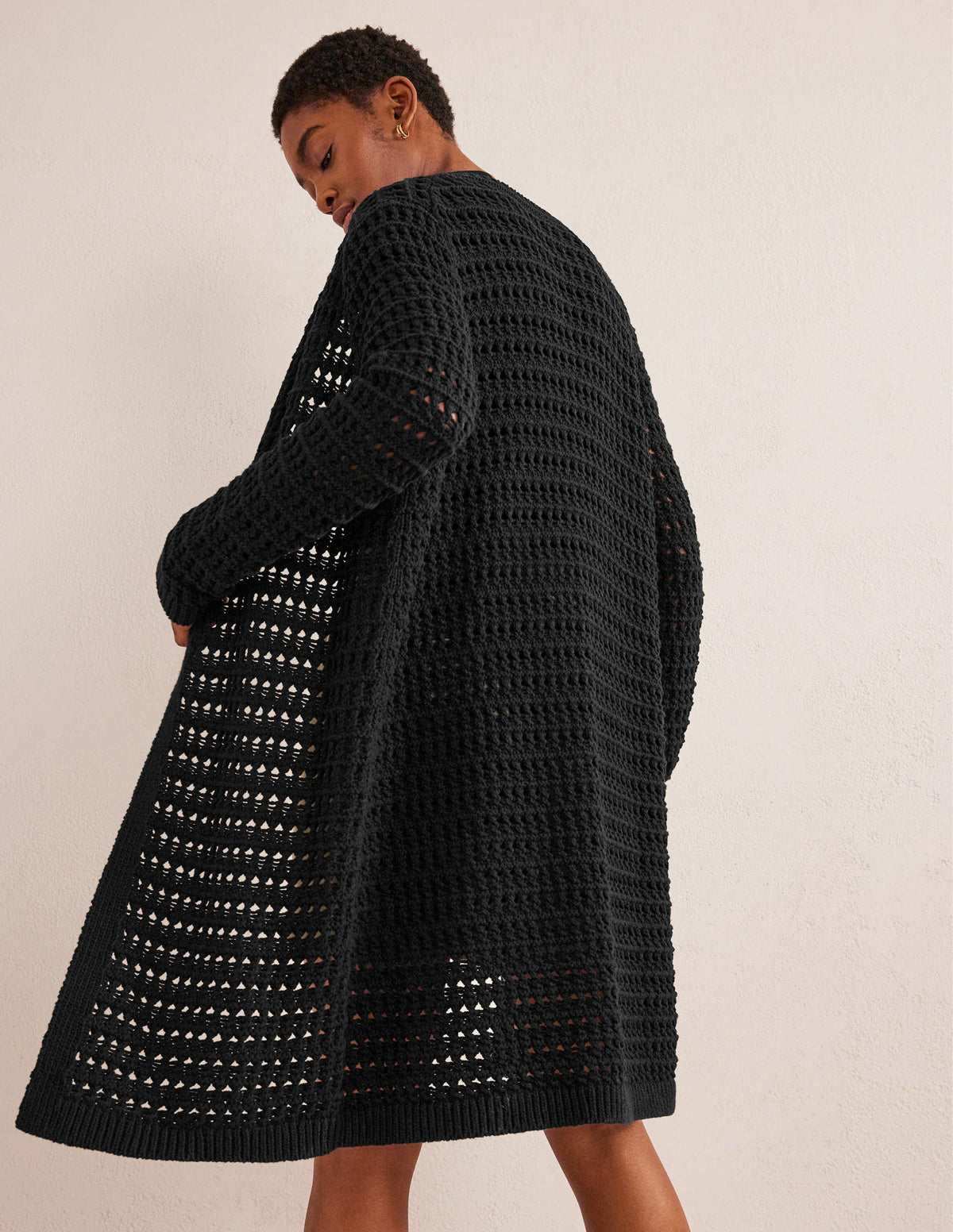 Crochet Coatigan-Black - Image 3