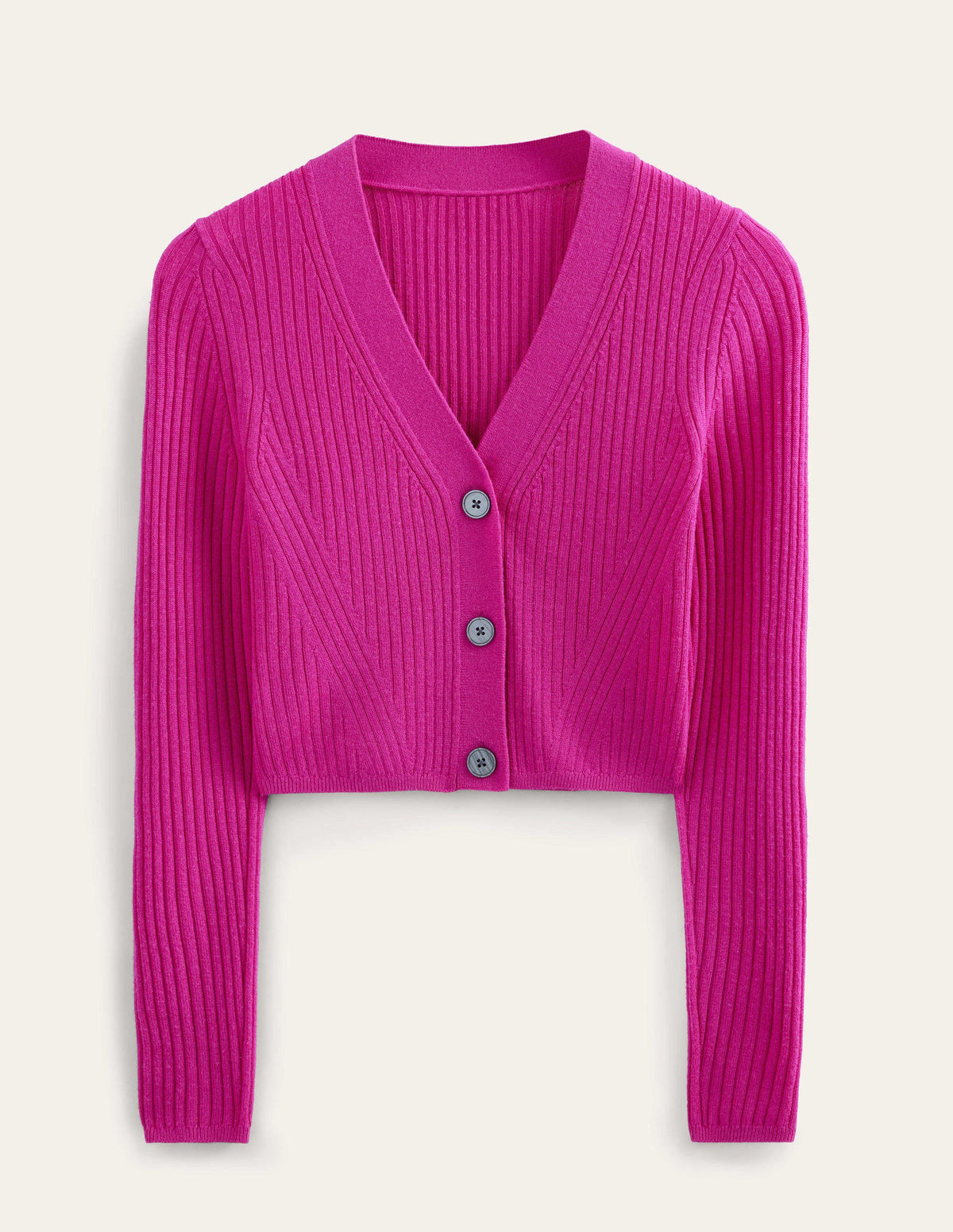 Merino Cropped RIb Cardigan-Rose Violet-7