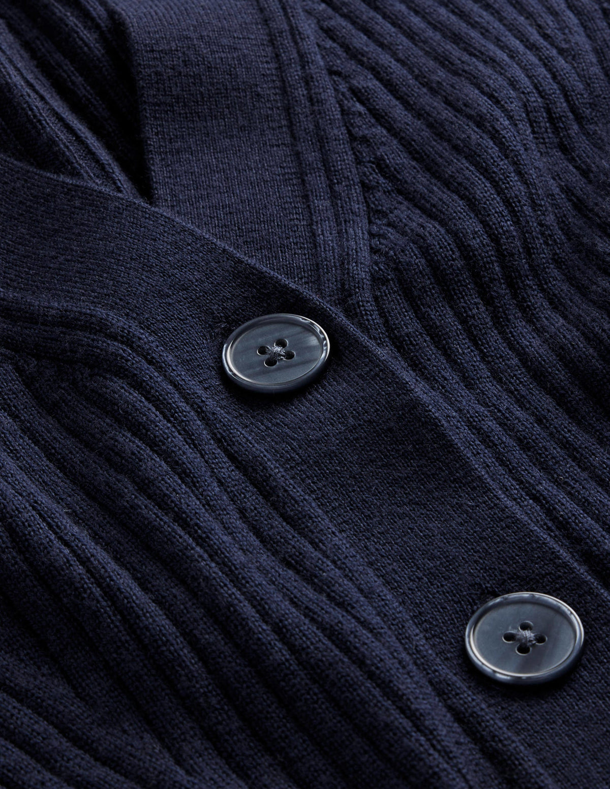 Merino Cropped RIb Cardigan-Navy - Image 6