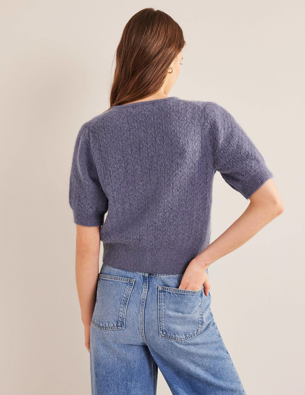 Pointelle Cardigan-Nightshadow Blue - Image 3