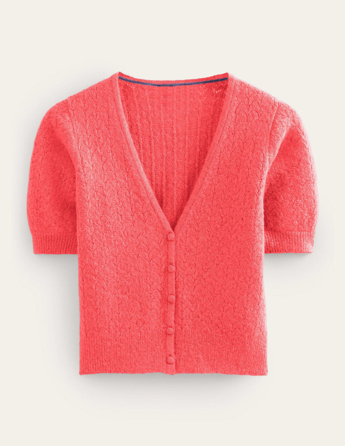 Pointelle Cardigan-Coral - Image 5