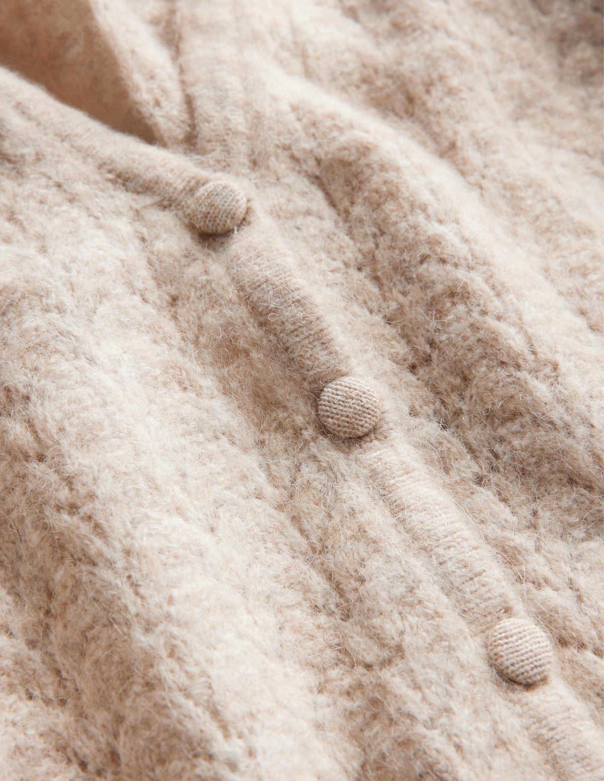 Pointelle Cardigan-Oatmeal Melange - Image 6