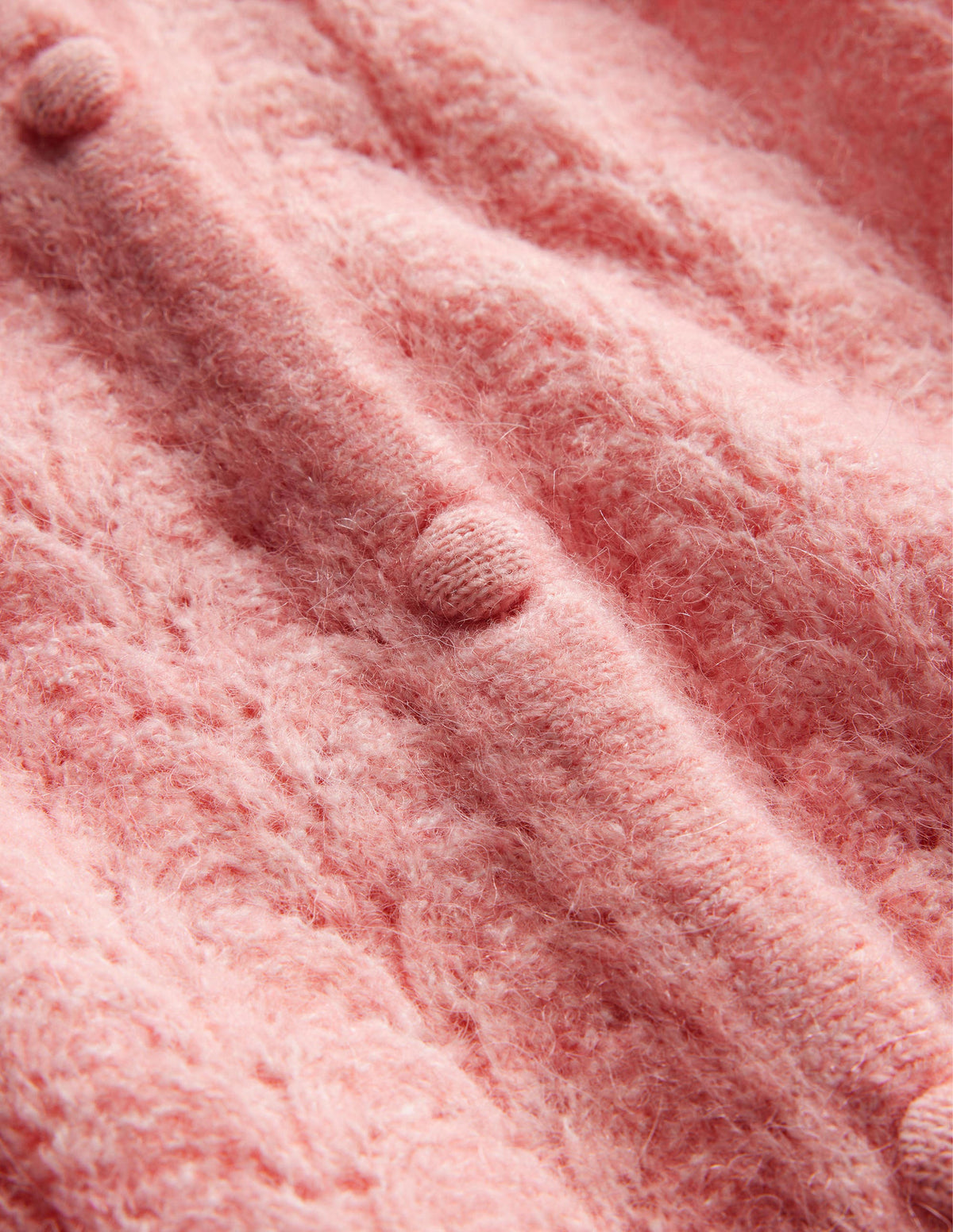 Pointelle Long-Sleeve Cardigan-Dahlia Pink - Image 7
