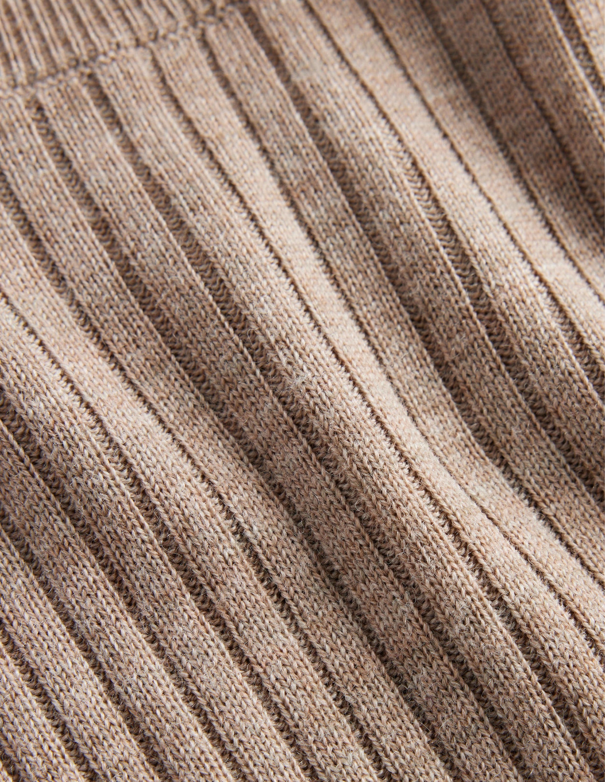 Ribbed Merino Jumper-Dark Mink Melange-6
