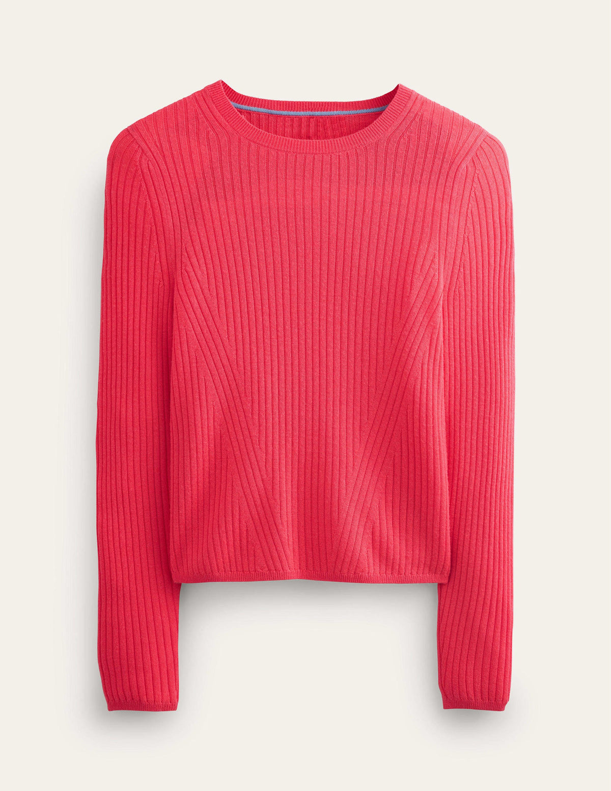Ribbed Merino Jumper-Coral-8
