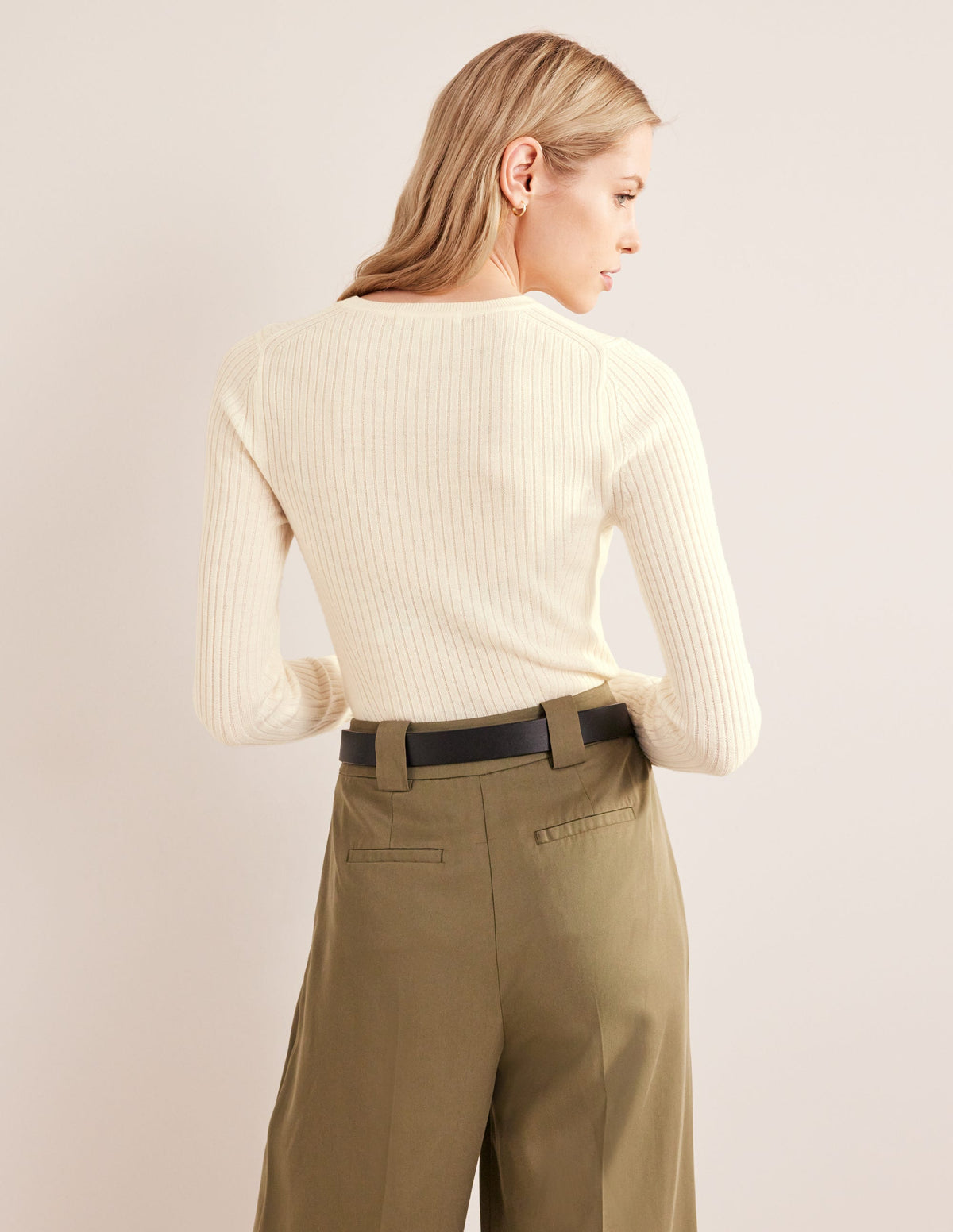 Ribbed Merino Jumper-Pisatchio Shell - Image 3