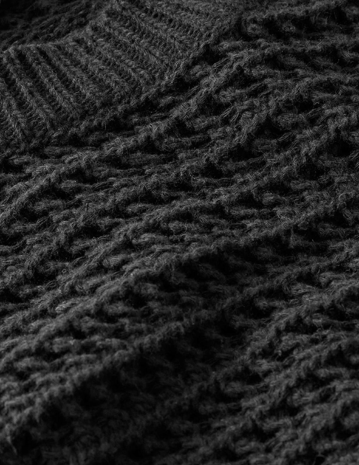 Cropped Crochet Sweater-Black - Image 6