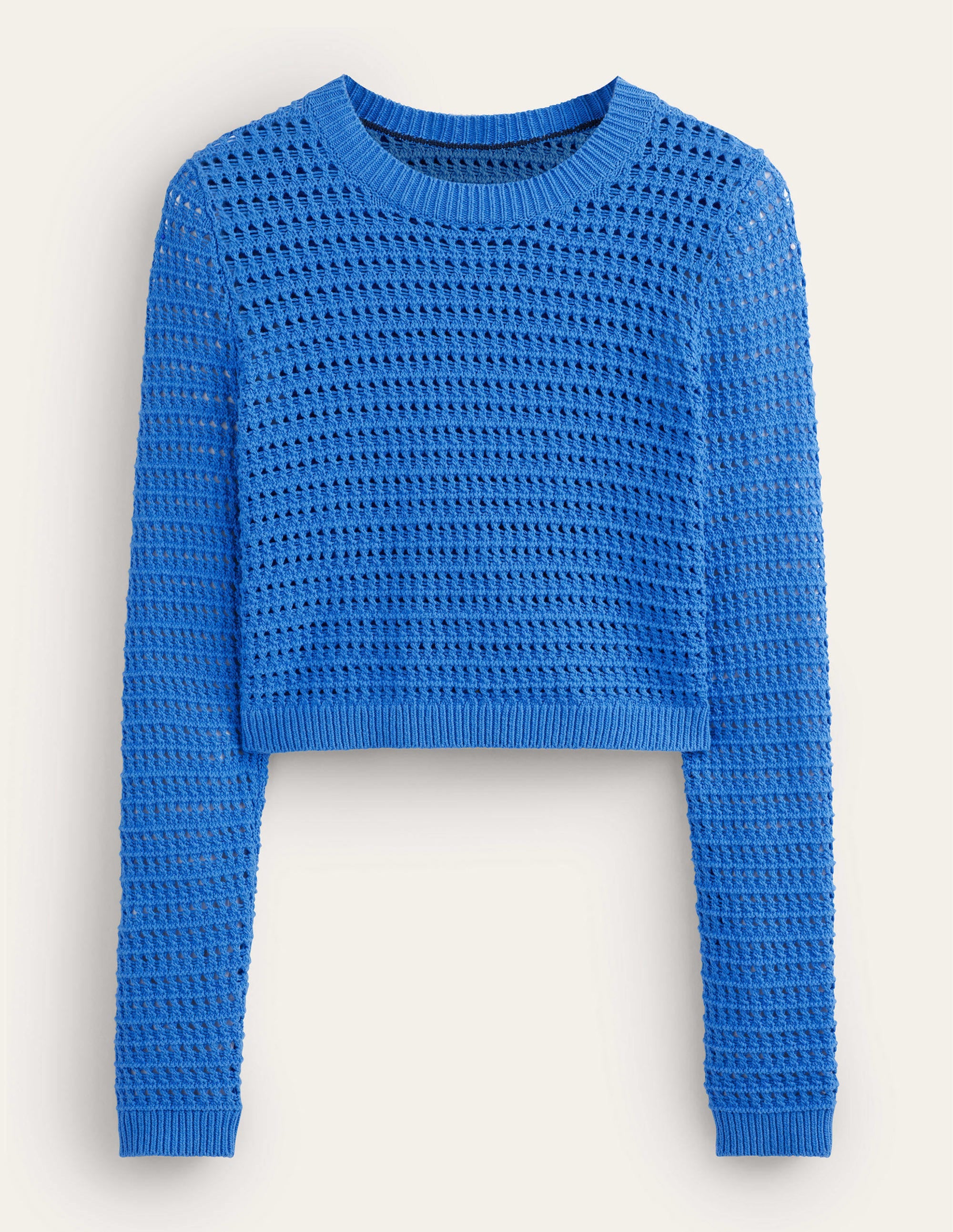 Cropped Crochet Sweater-Nebulus Blue - Image 5