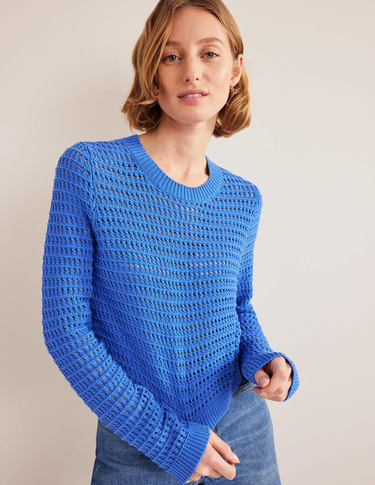 Cropped Crochet Sweater-Nebulus Blue-4