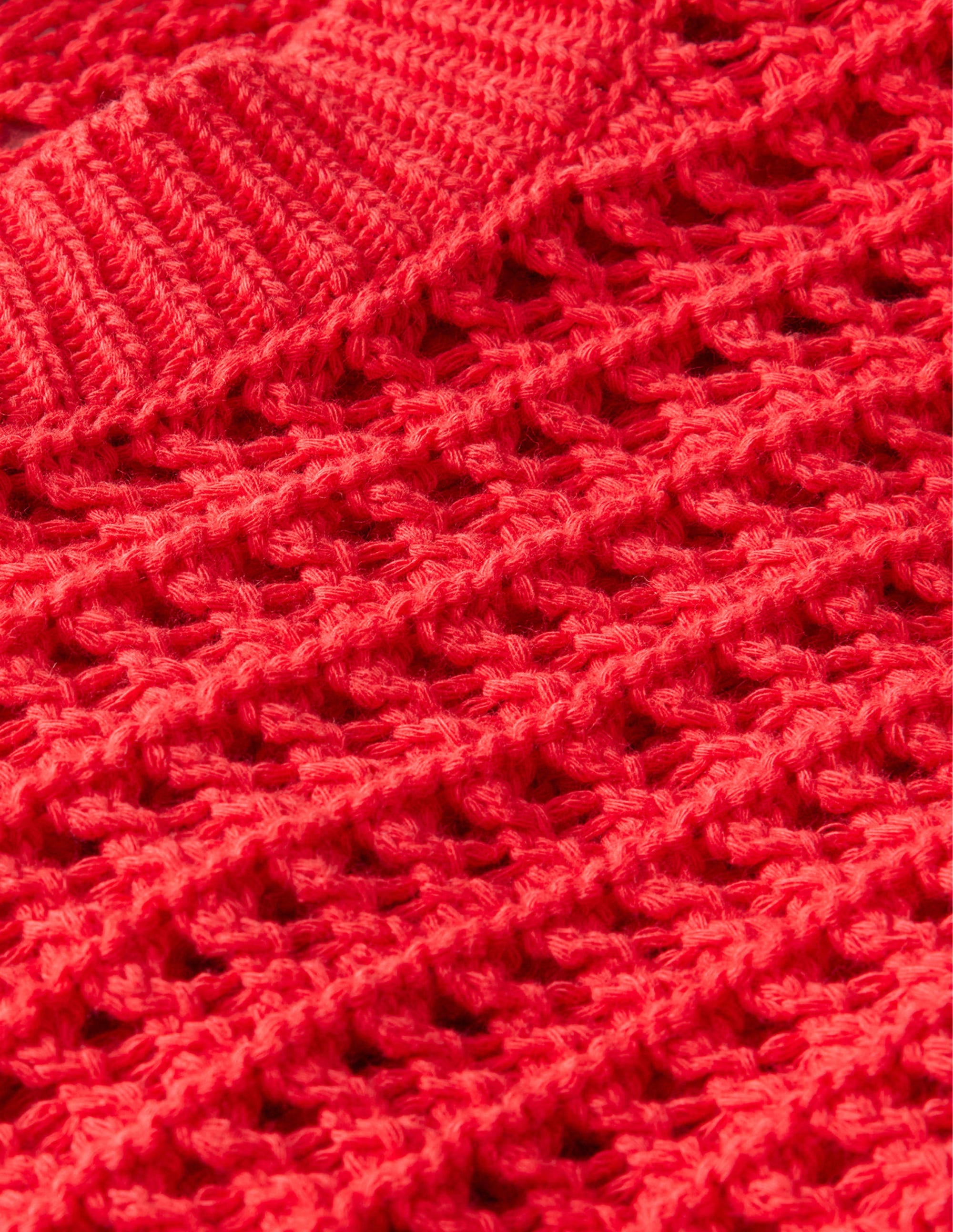 Cropped Crochet Sweater-High Risk Red - Image 6