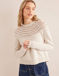 Crochet Yoke Sweater-Shearling