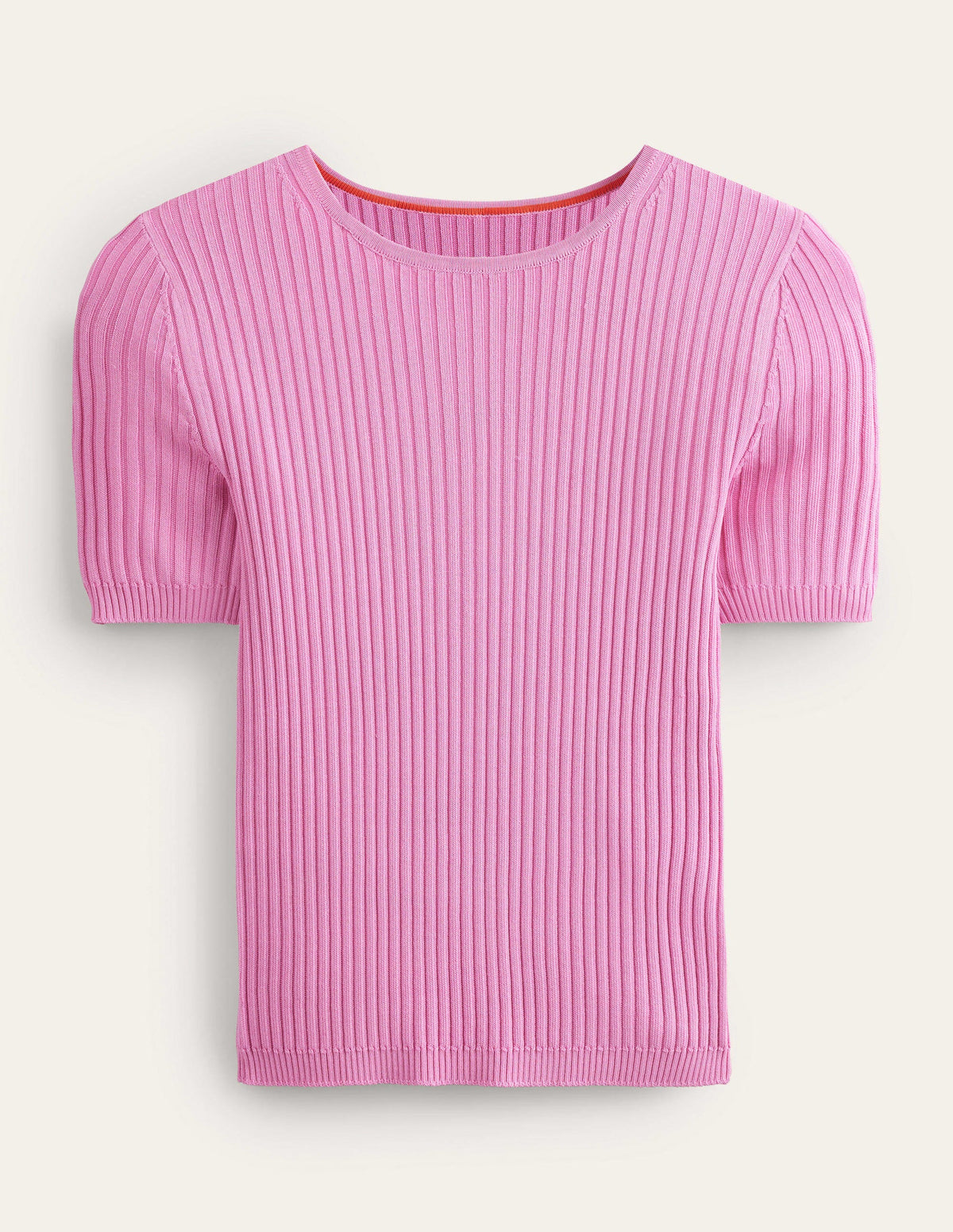 Ribbed Knitted T-Shirt-Pink Lemonade - Image 5