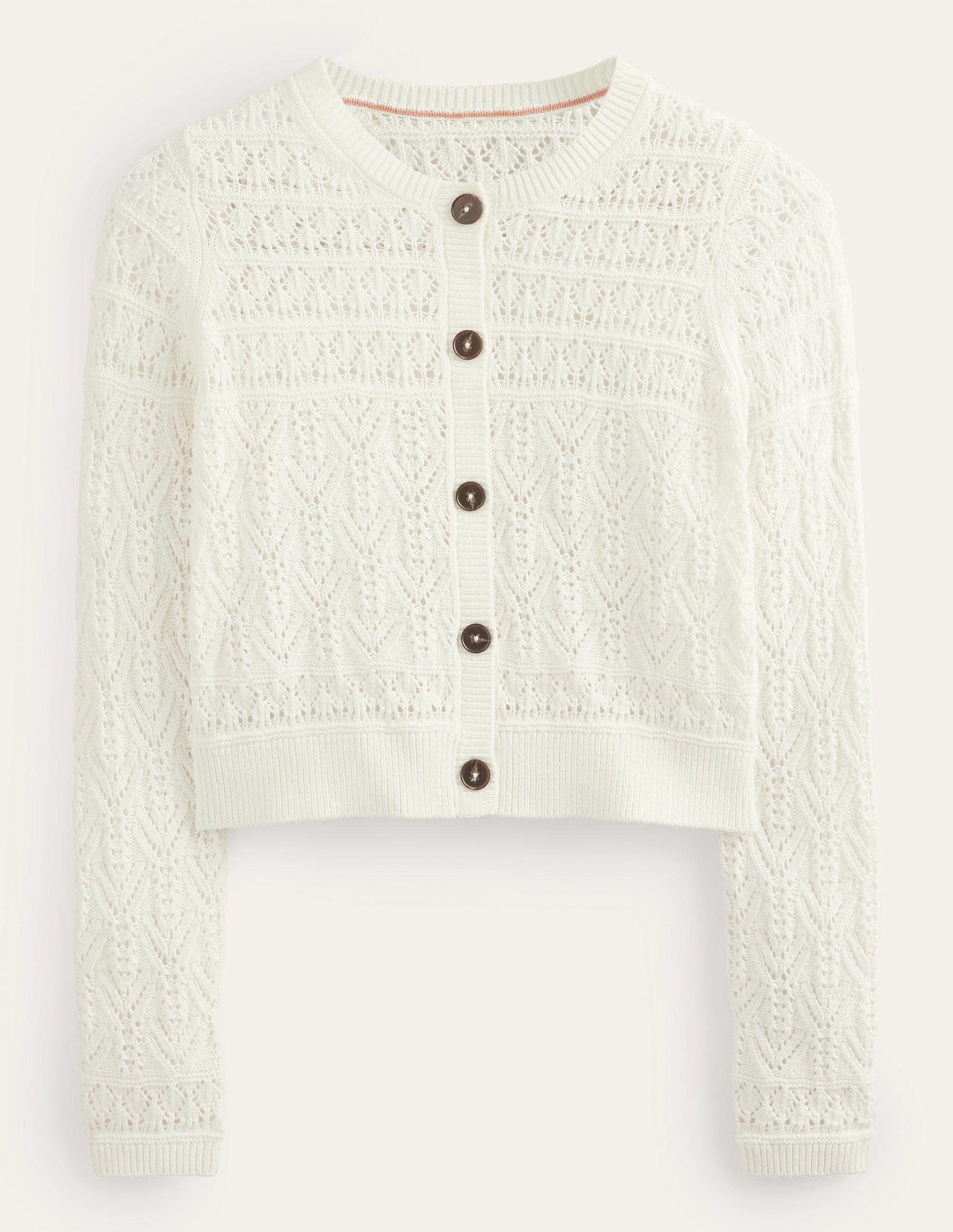 Pointelle Cotton Cardigan-Warm Ivory-6