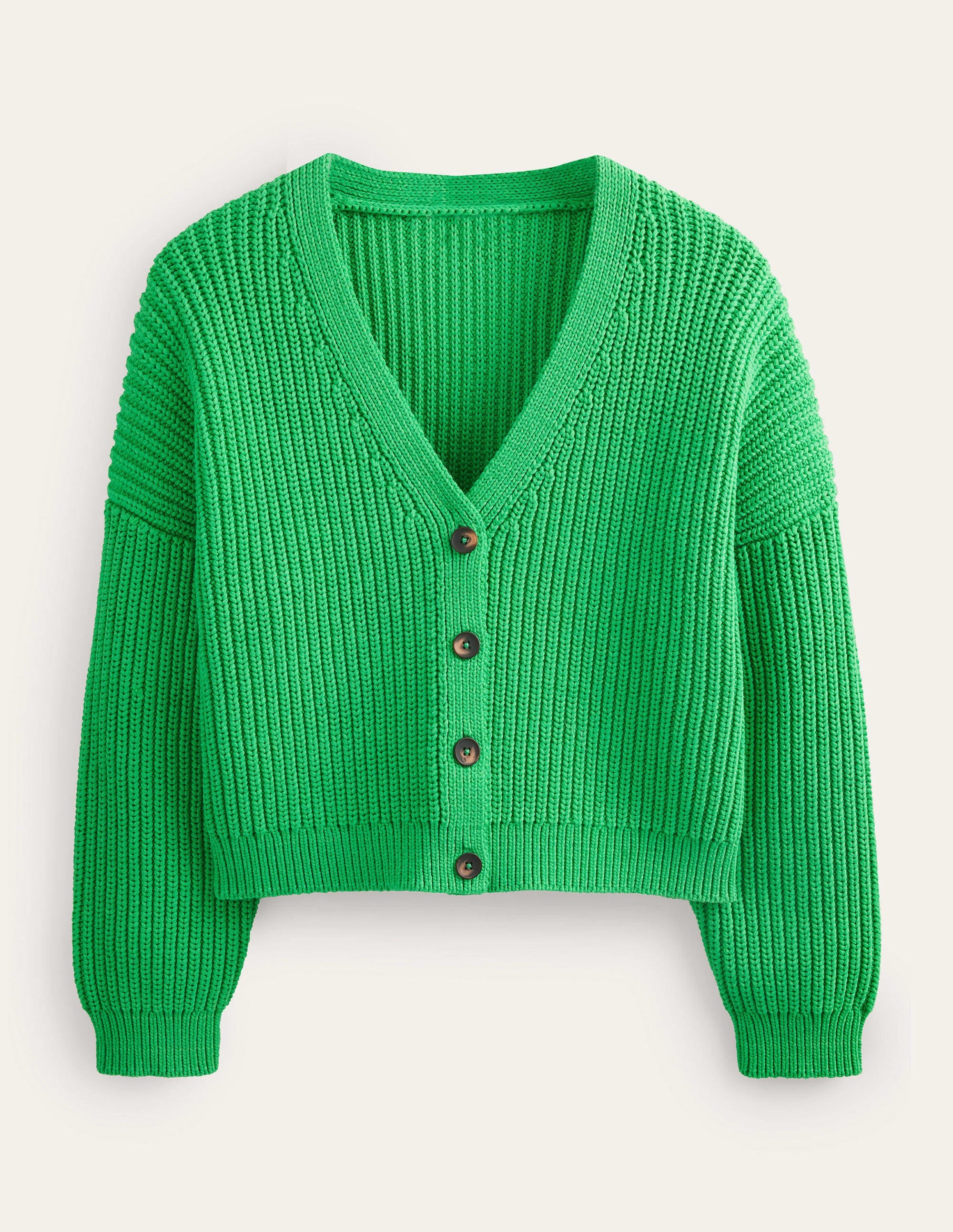 Oversized Ribbed Cardigan-Bright Green - Image 5