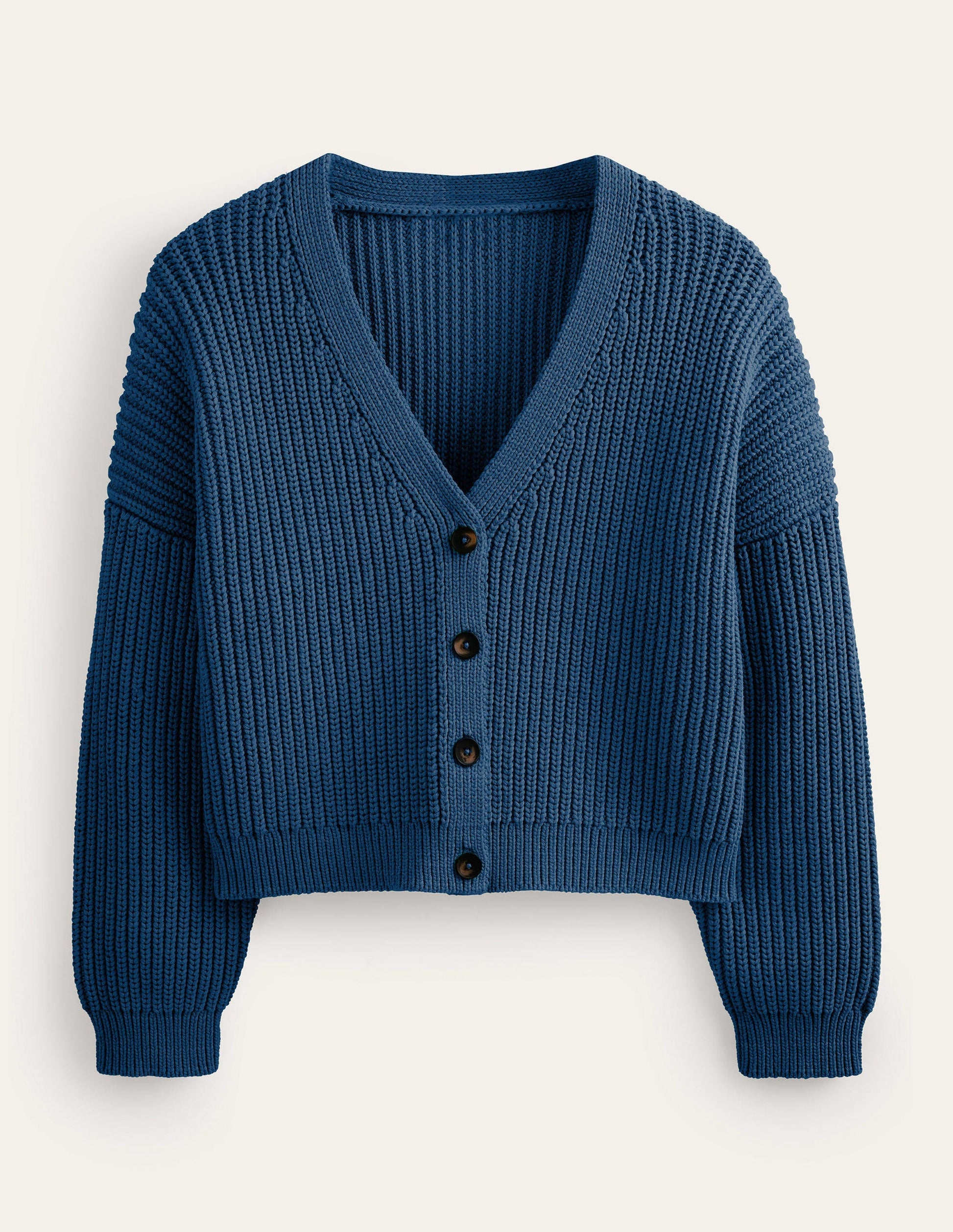 Oversized Ribbed Cardigan-Navy-5