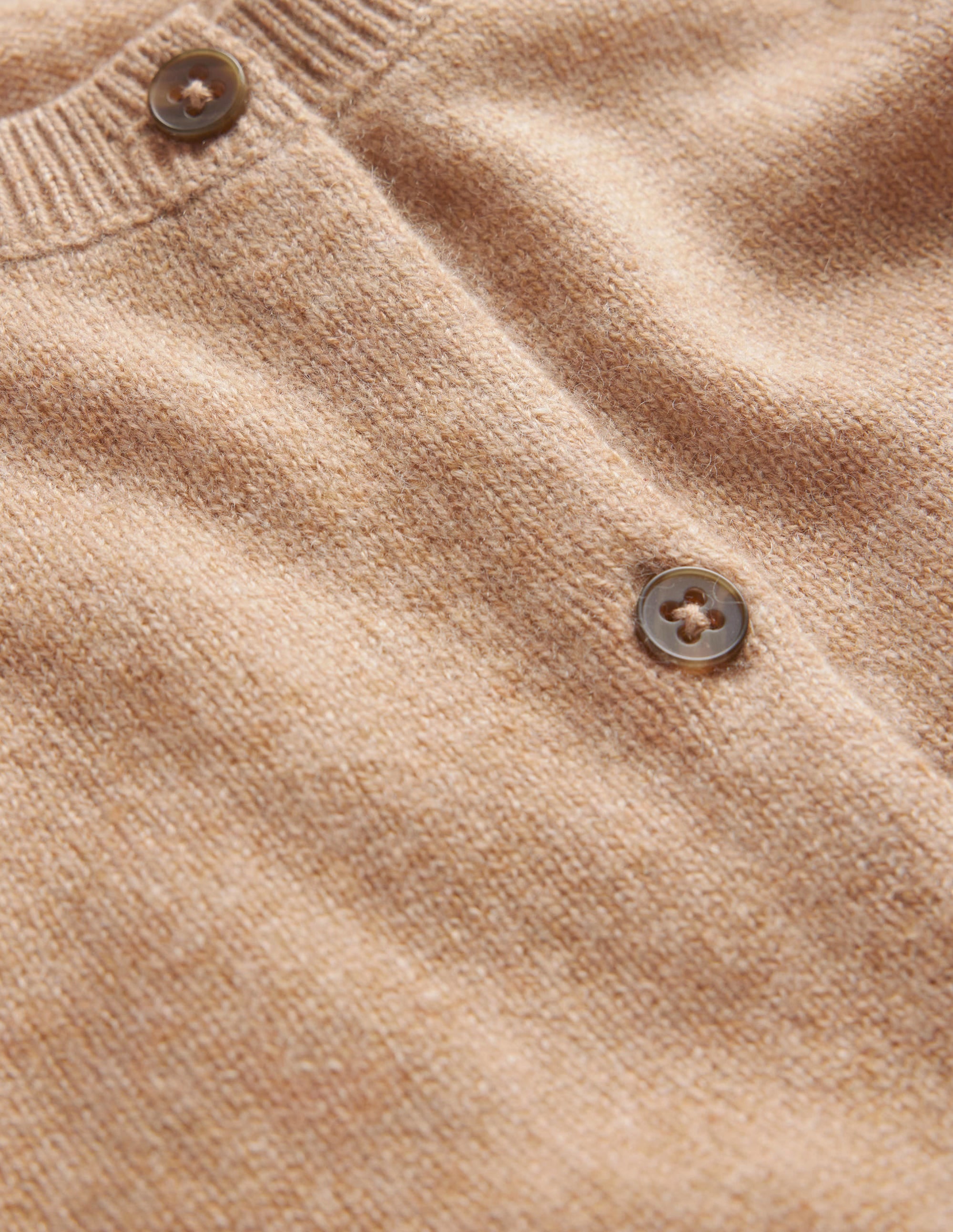 Cropped Cashmere Cardigan-Camel Melange - Image 7