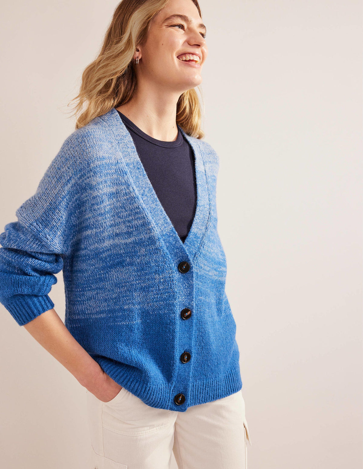 Fluffy Cardigan-Blue Ombre-1