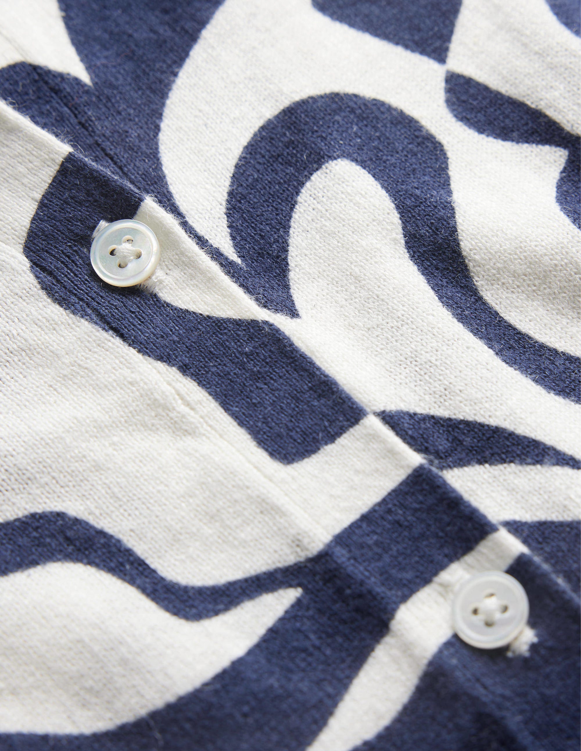 Printed Beach Cardigan-Ink Pot, Ivory Bloom Azure - Image 7