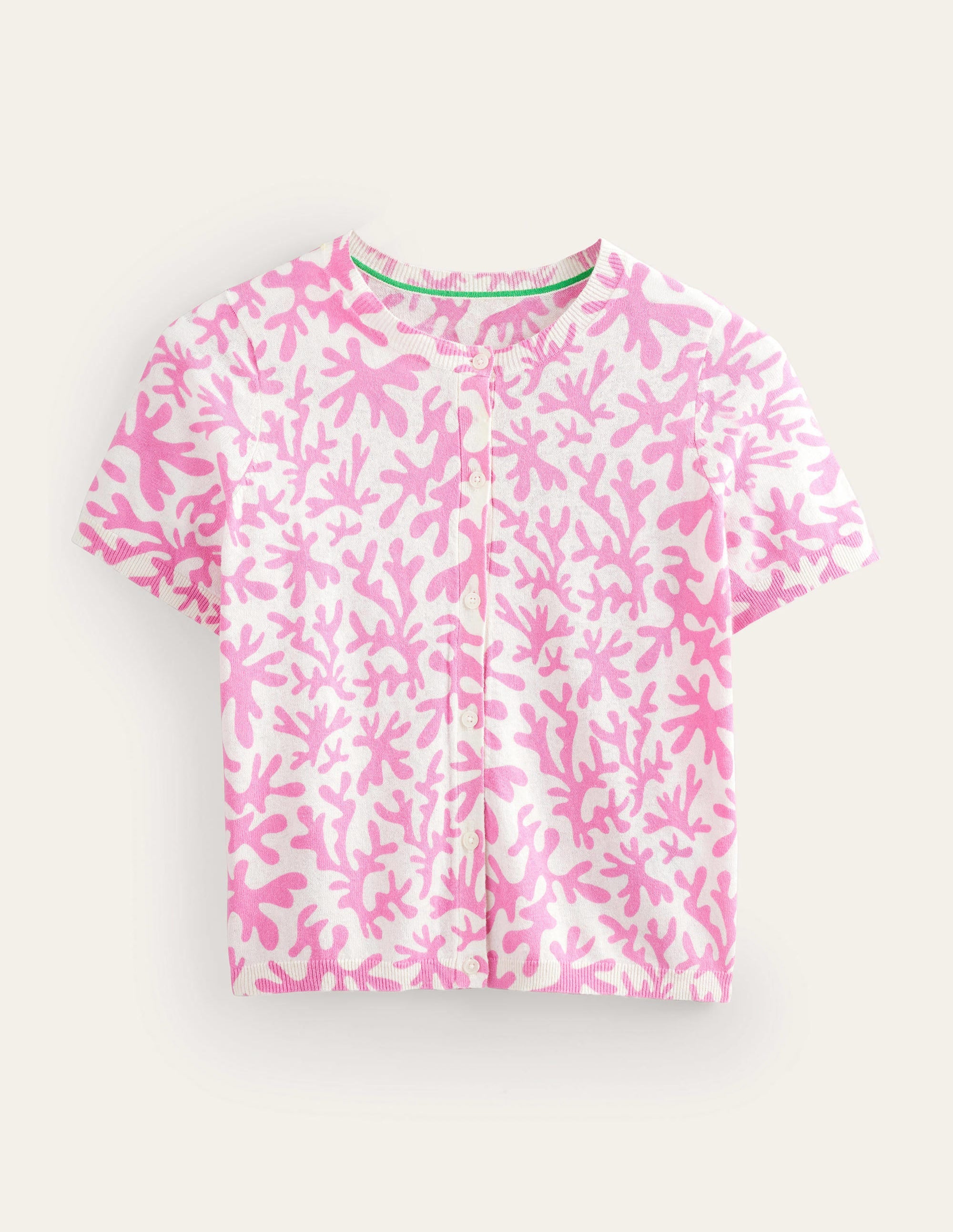 Printed Beach Cardigan-Plum Blossom, Abstract Foliage - Image 5