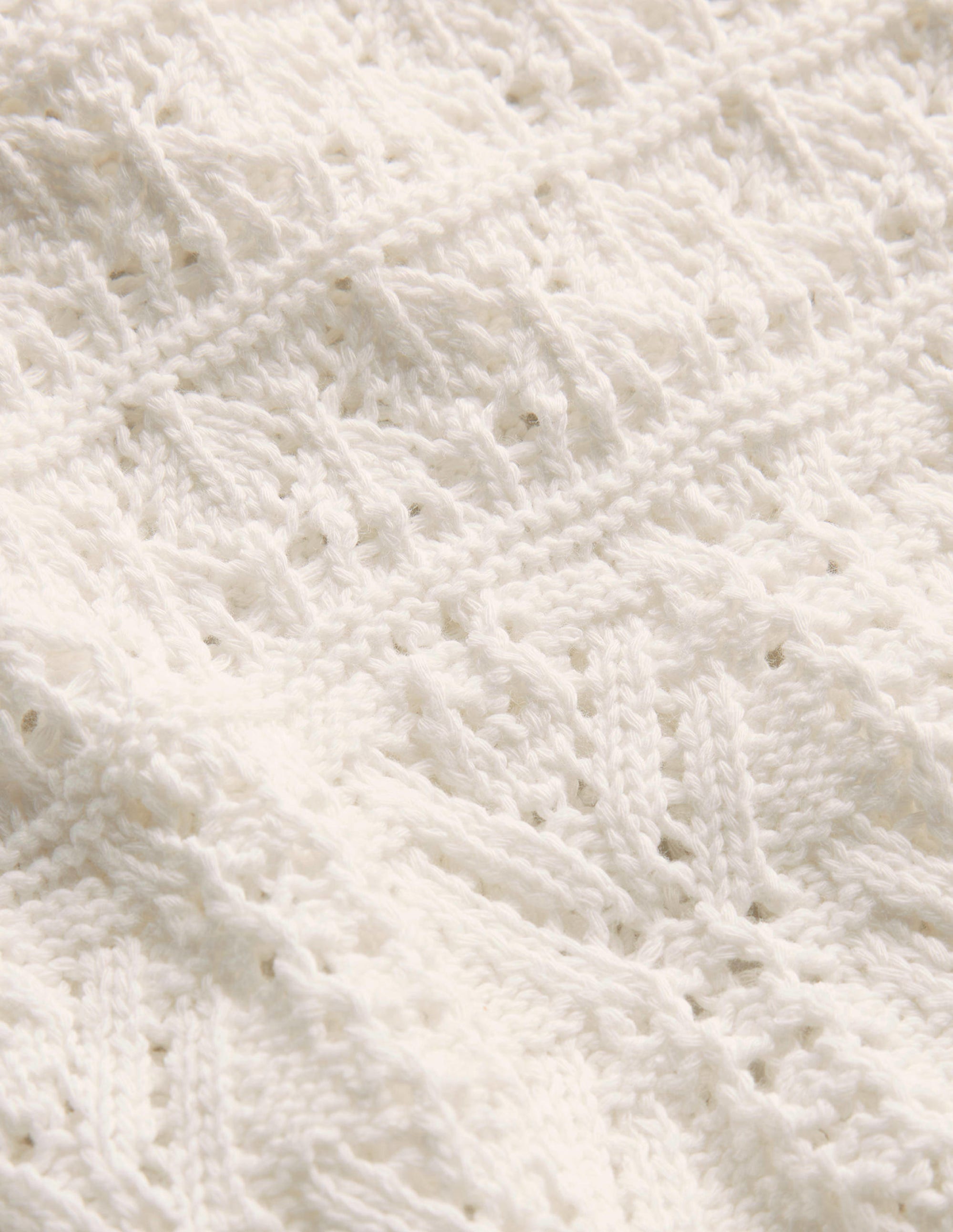 Pointelle Cotton Sweater-Warm Ivory - Image 6