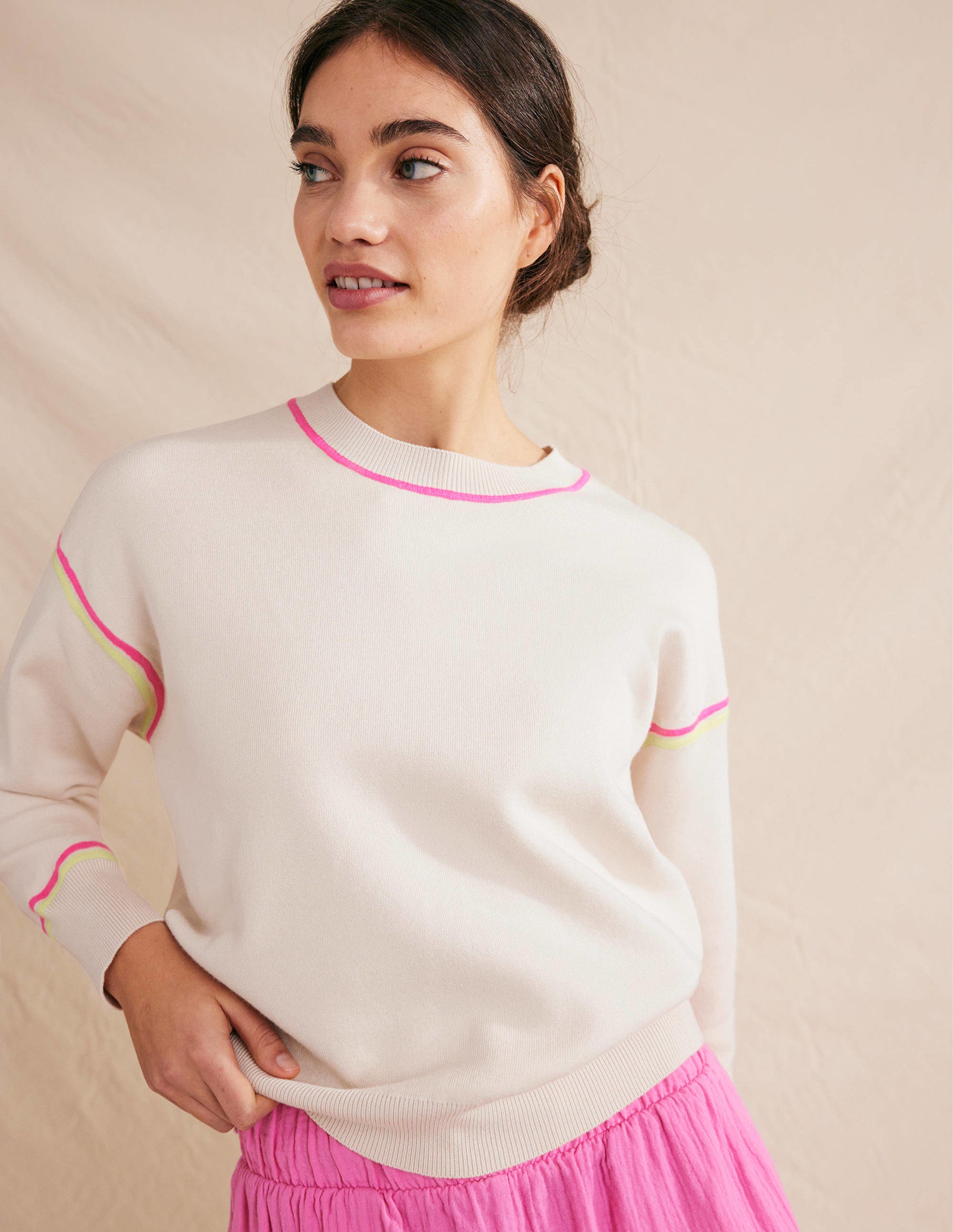 Knitted Sweatshirt-Warm Ivory - Image 1
