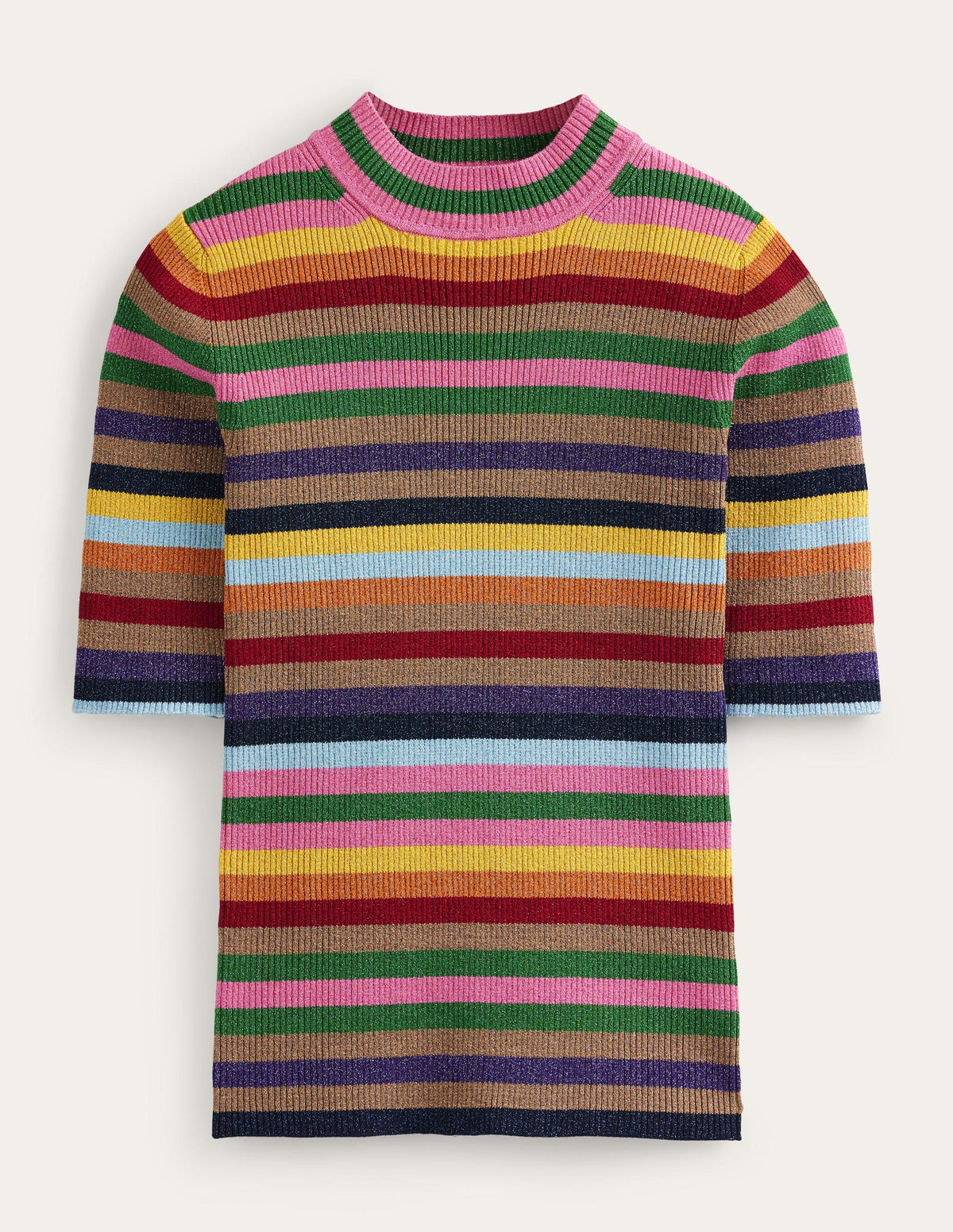 Sparkle High Neck Top-Sparkle Multi Stripe-5