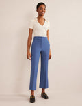 Bi-Stretch Crop Flare Pants-True Blue