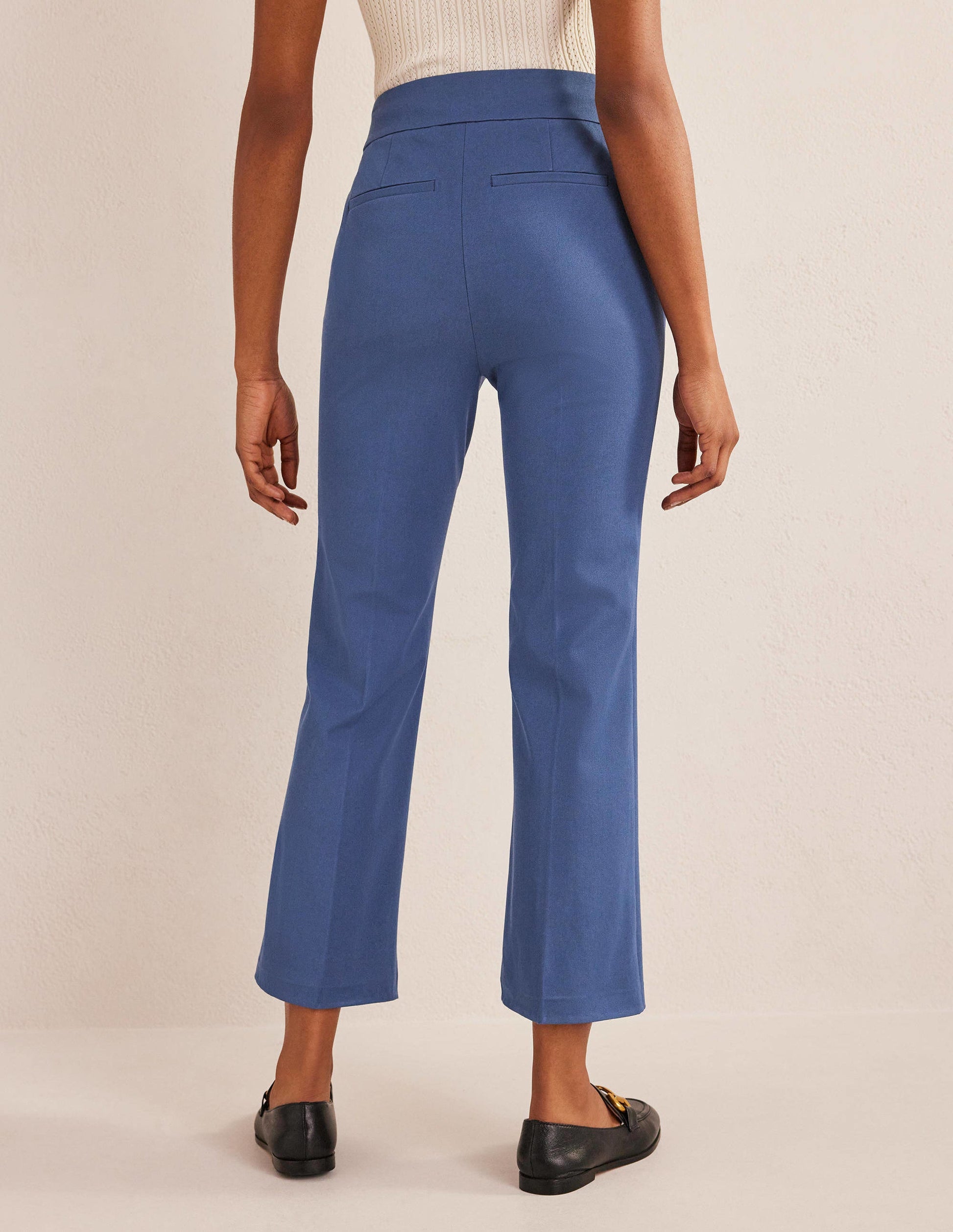 Bi-Stretch Crop Flare Pants-True Blue-3