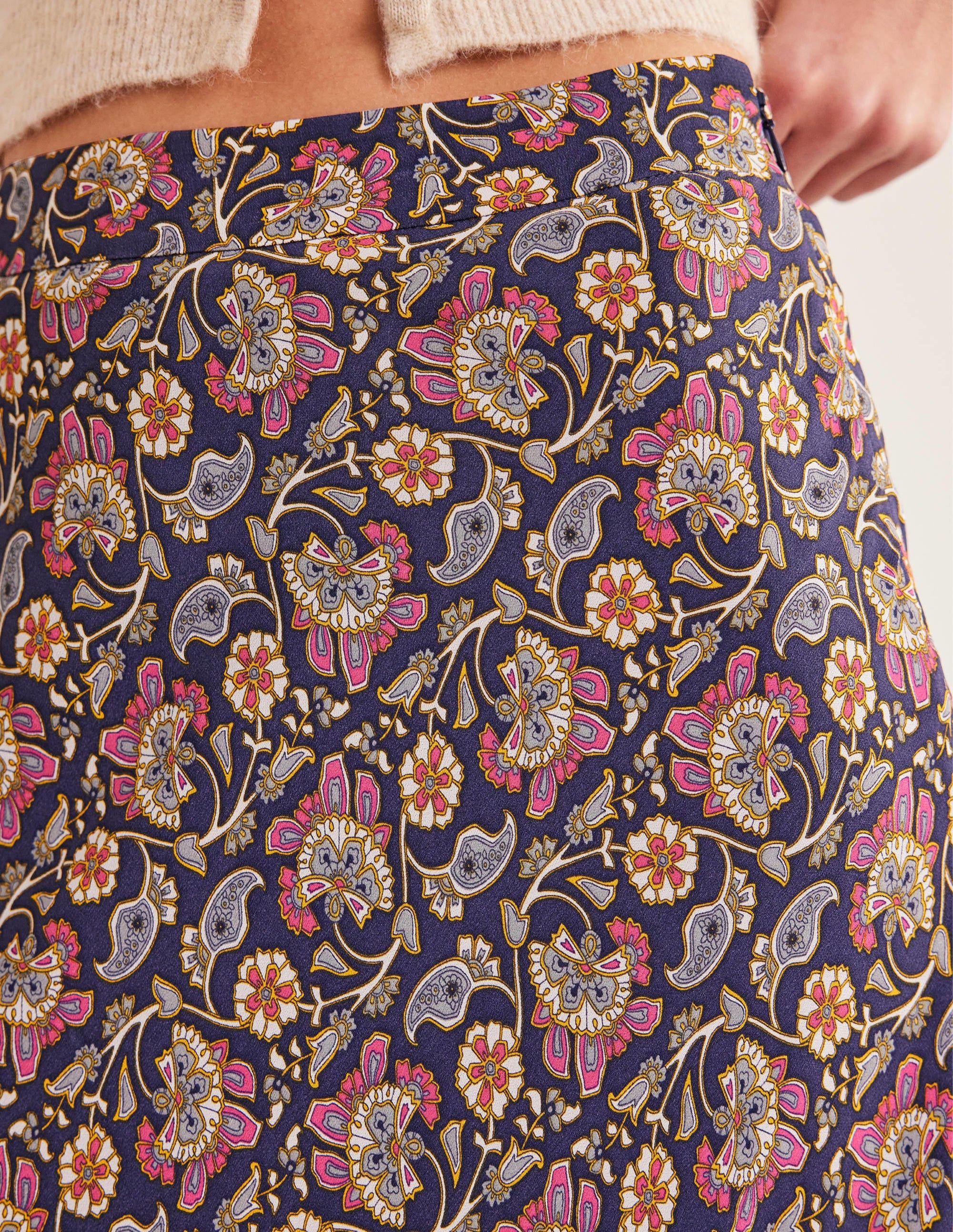 Cecelia Midi Skirt-Nightshadow, Block Paisley - Image 2