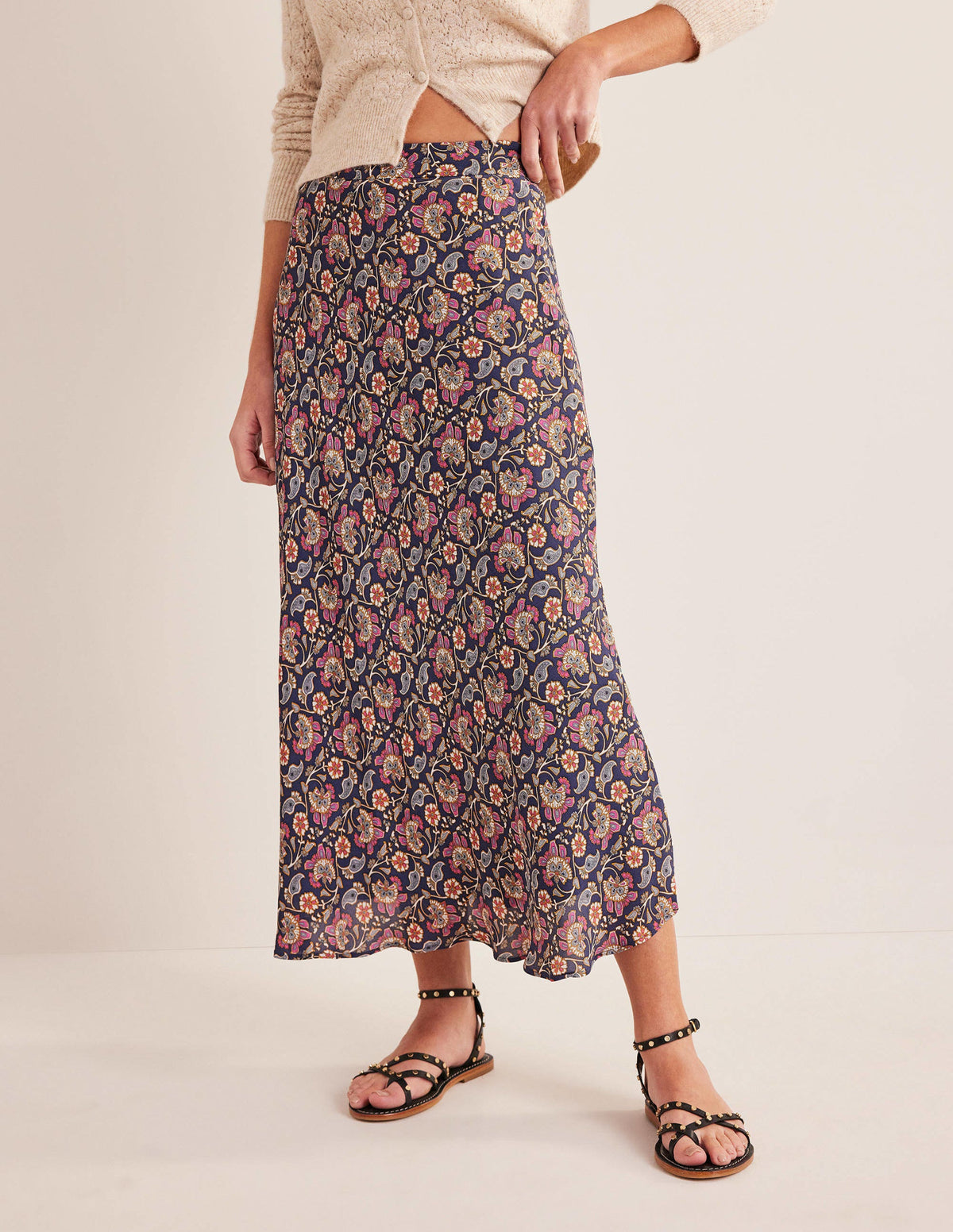 Cecelia Midi Skirt-Nightshadow, Block Paisley - Image 4