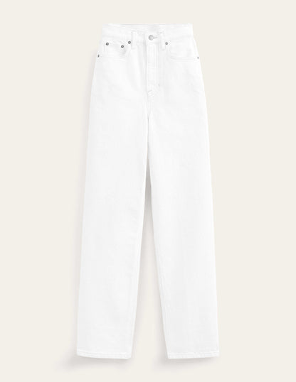 High Rise True Straight Jeans-White-6