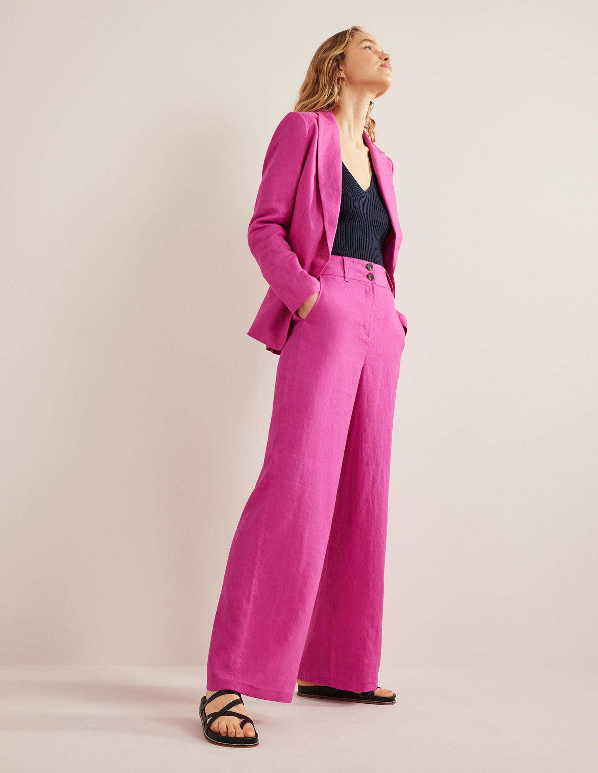 Highbury Linen Pants-Rose Violet - Image 1