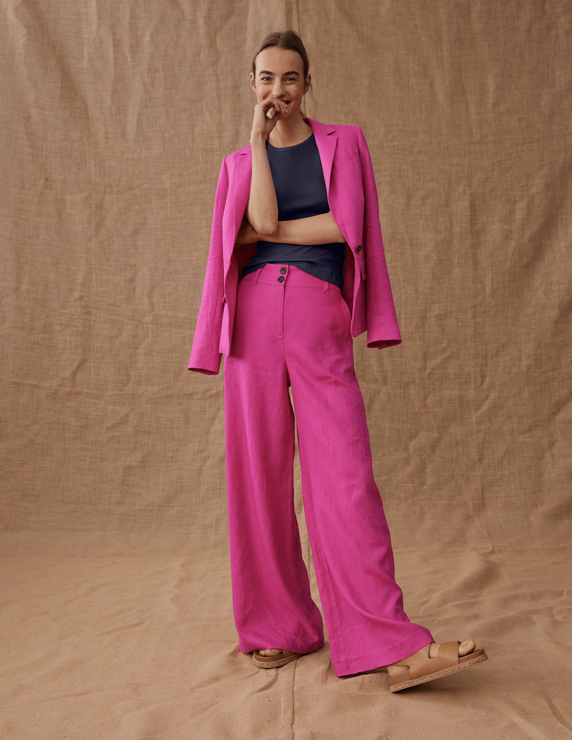 Highbury Linen Pants-Rose Violet - Image 7