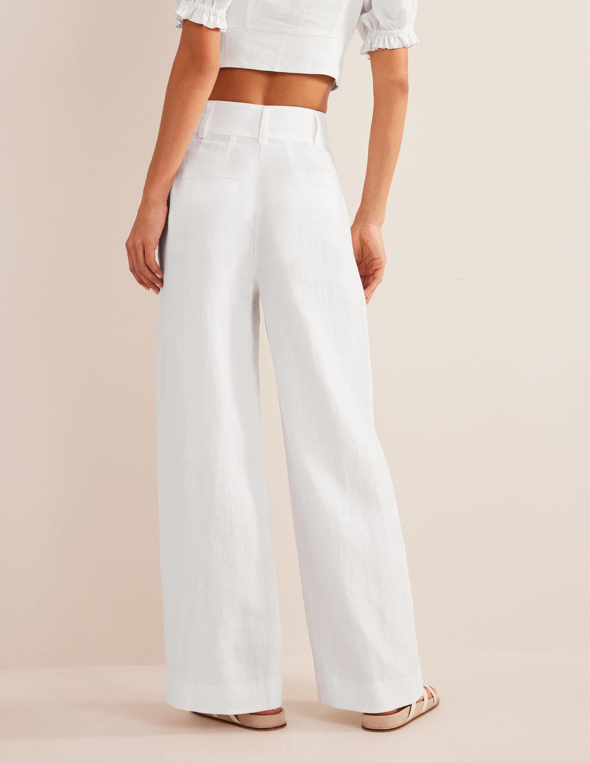 Highbury Linen Pants-White - Image 3